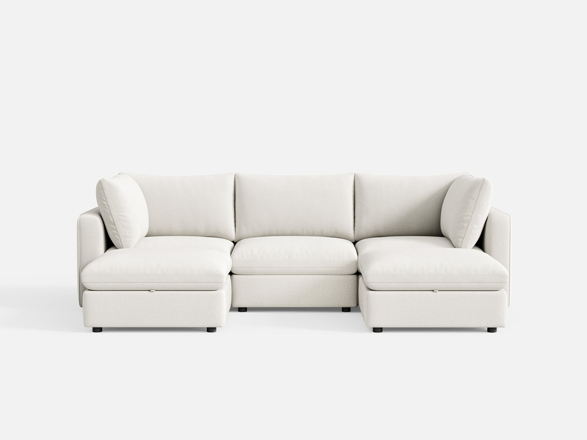 RUBIK V 3 Seats with 2 Ottomans - LINSY HOME