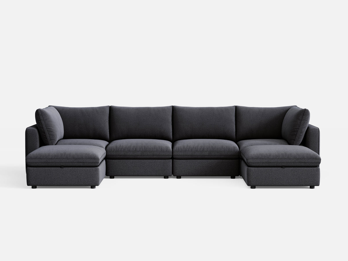 RUBIK V 4 Seats with 2 Ottomans - LINSY HOME