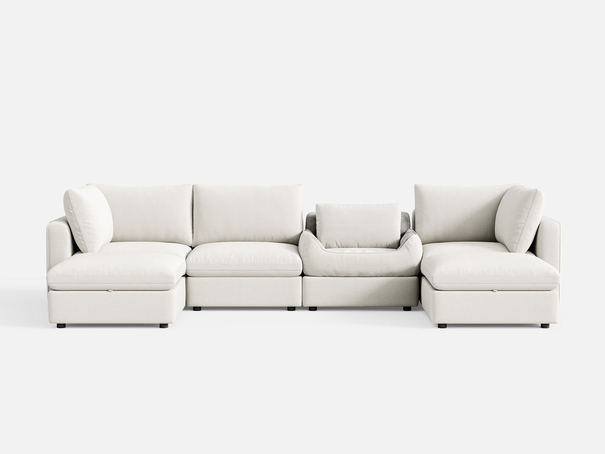 RUBIK V 4 Seats with 2 Ottomans & Pet Bed Module - LINSY HOME