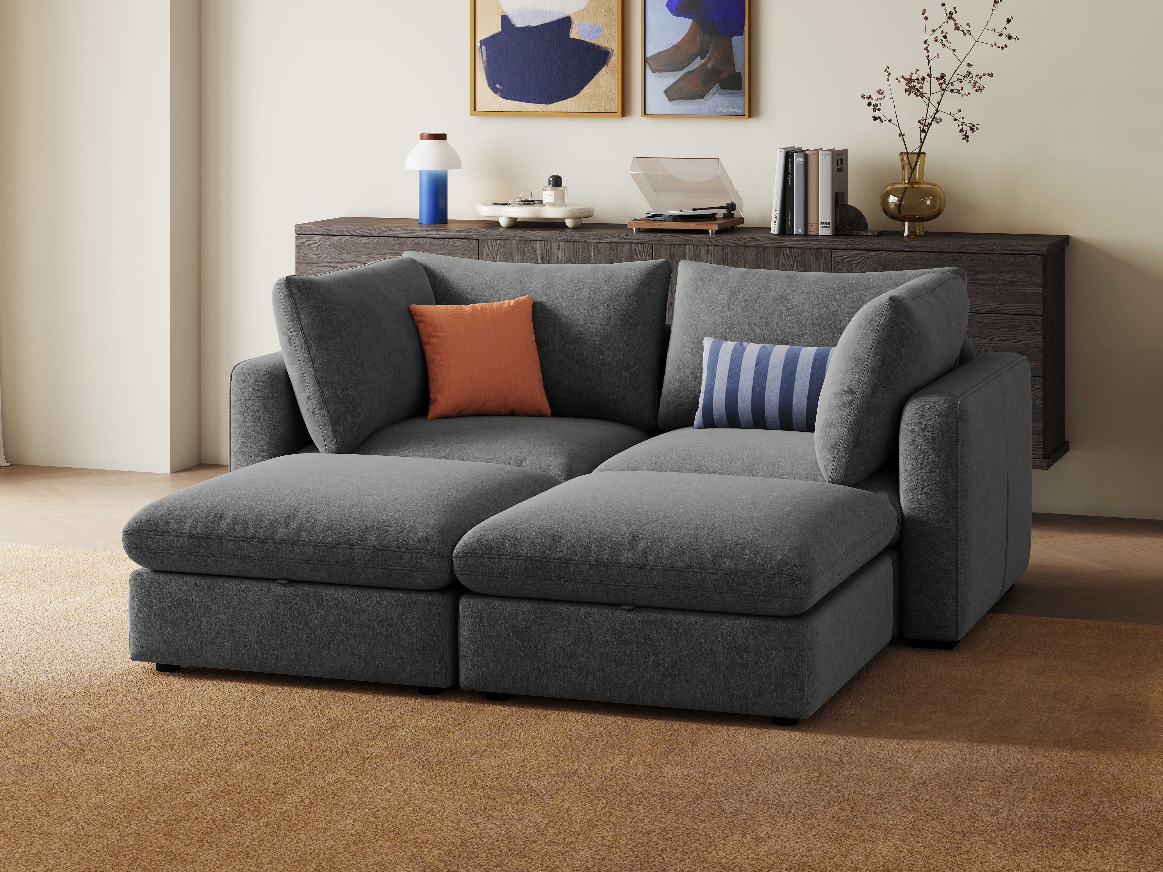 RUBIK V 2 Seats with 2 Ottomans