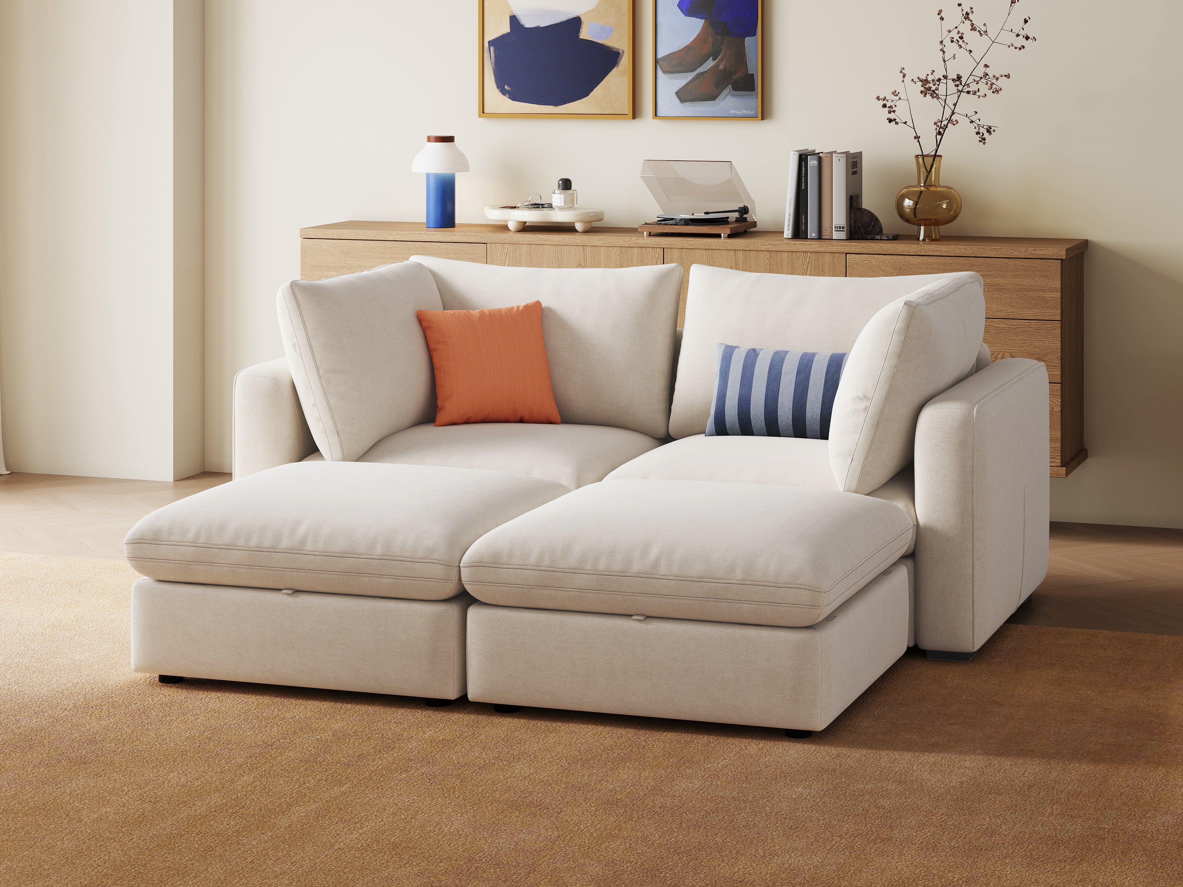 RUBIK V 2 Seats with 2 Ottomans