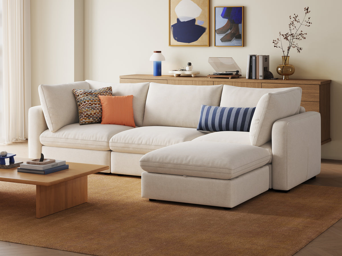 RUBIK V 3 Seats with Ottoman & CABIK I Modular Storage Cabinet