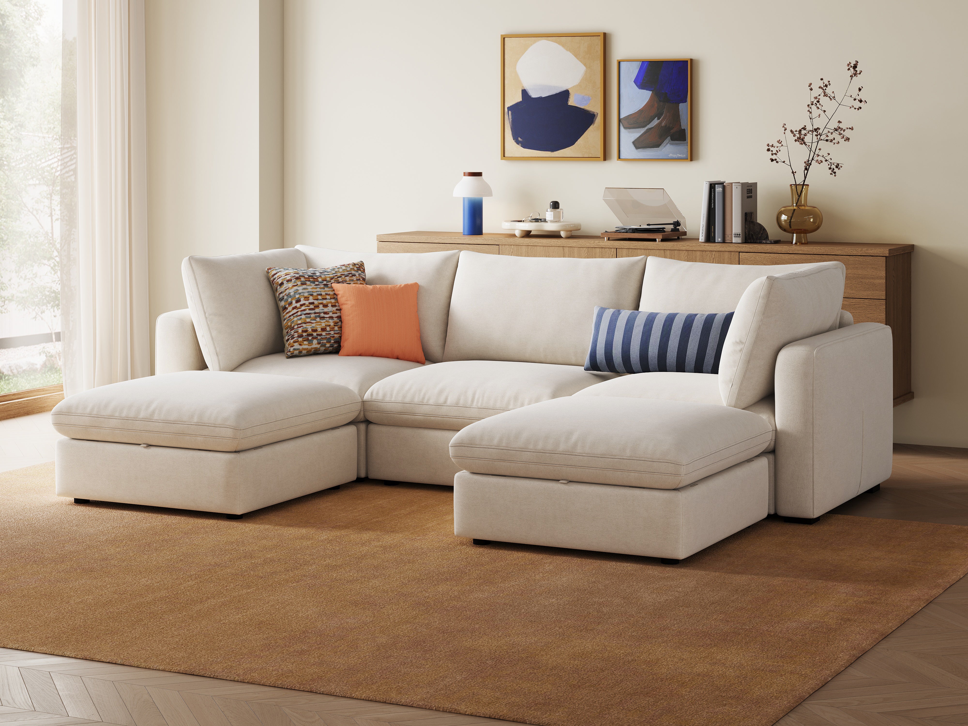 RUBIK V 3 Seats with 2 Ottomans