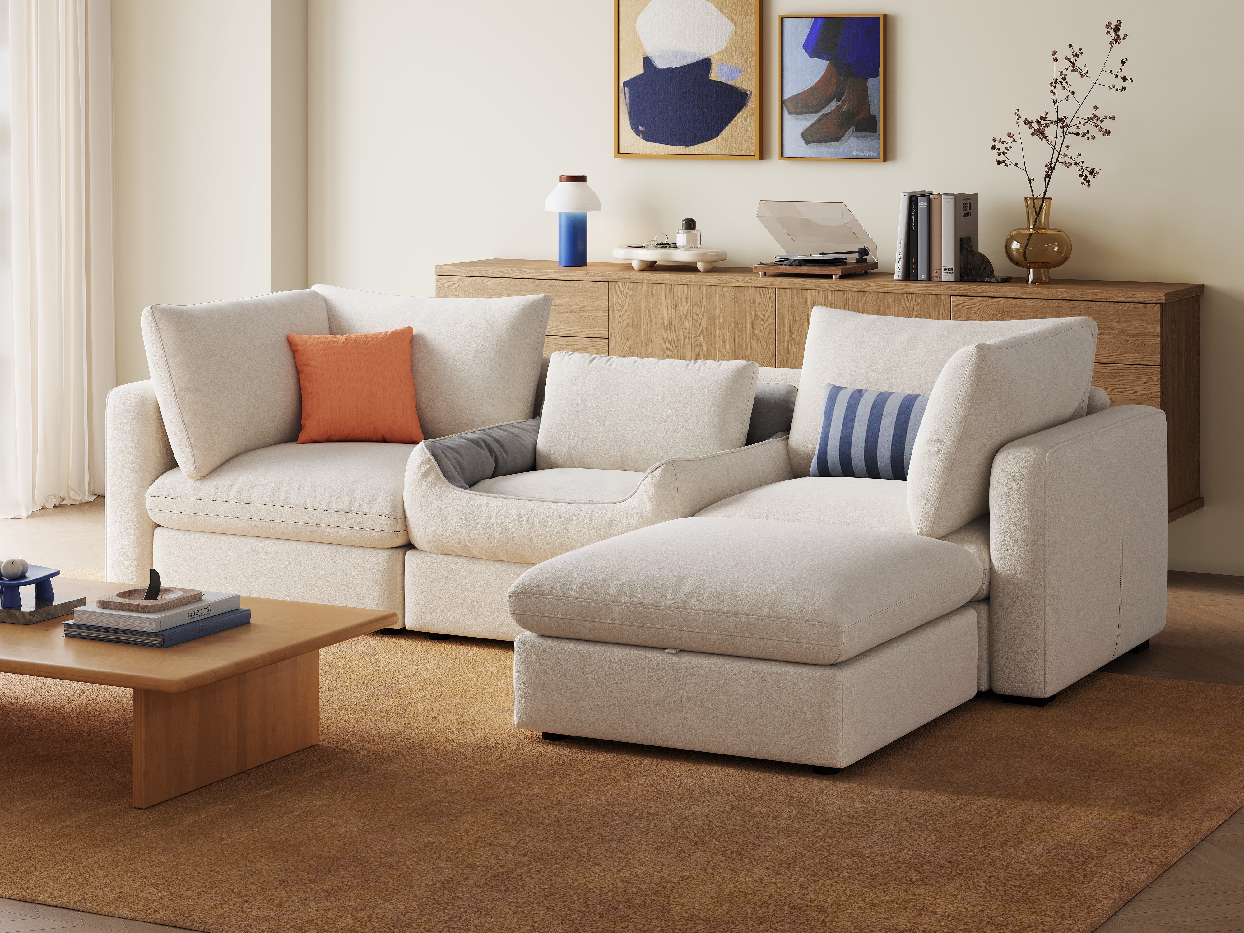 RUBIK V 3 Seats with Ottoman & Pet Bed Module