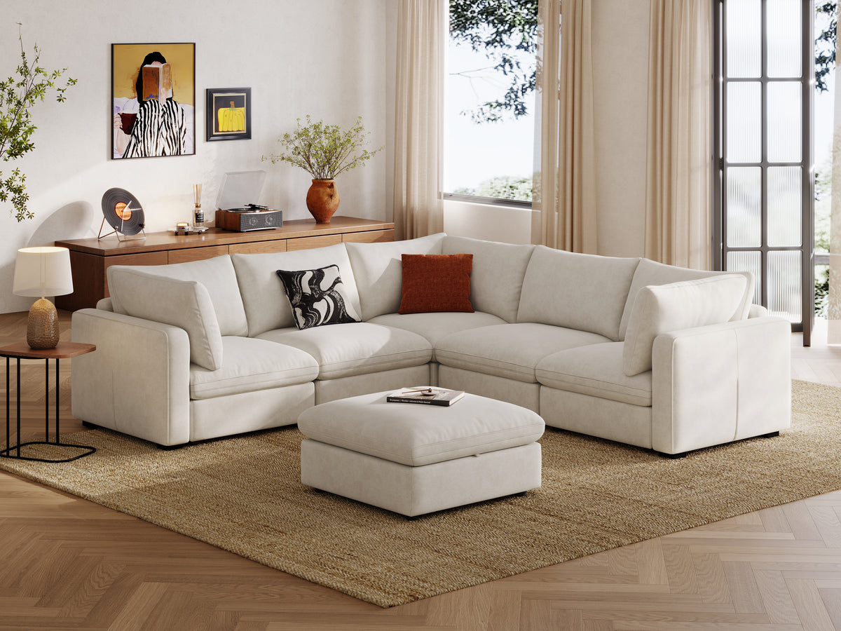 RUBIK V 4 Seats with Corner & Ottoman