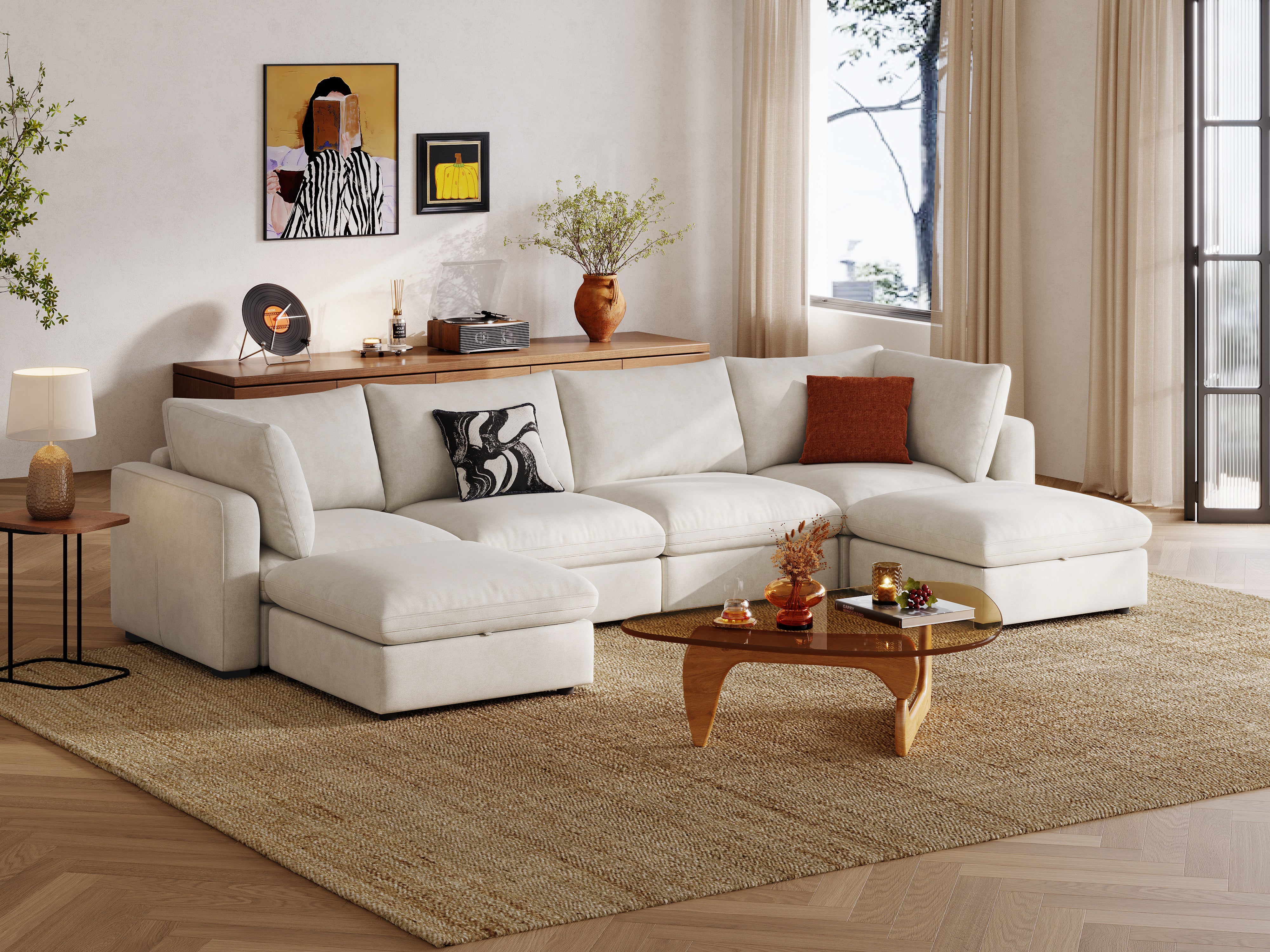 RUBIK V 4 Seats with 2 Ottomans