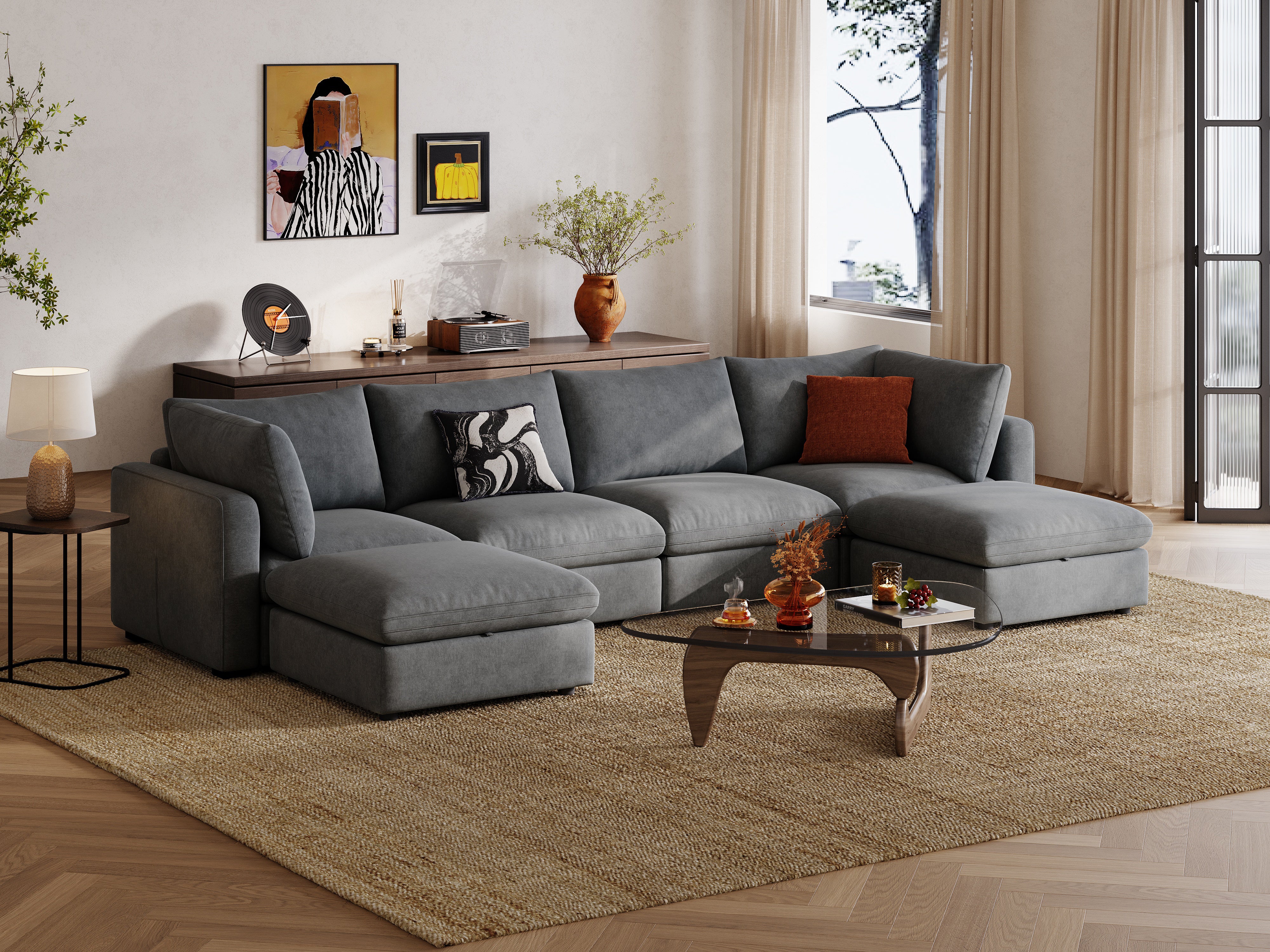 RUBIK V 4 Seats with 2 Ottomans