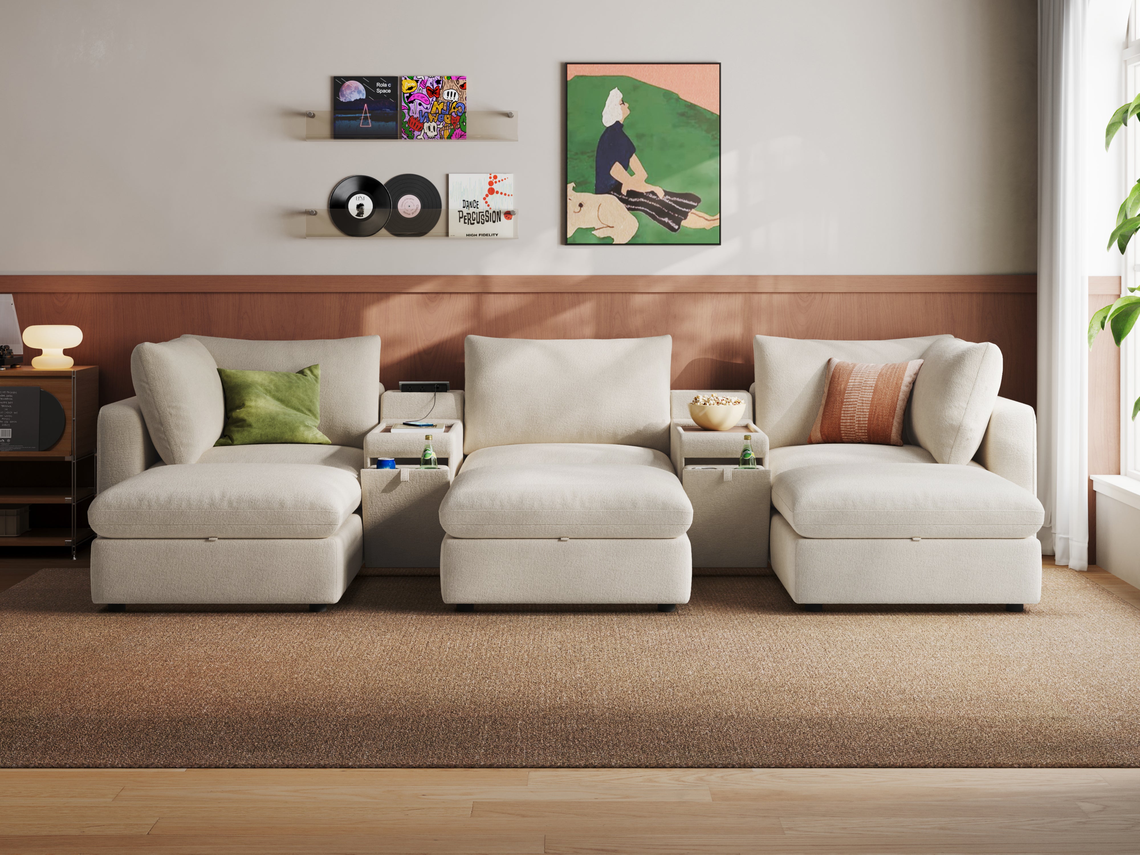 RUBIK V 3 Seats with 3 Ottomans & 2 Consoles