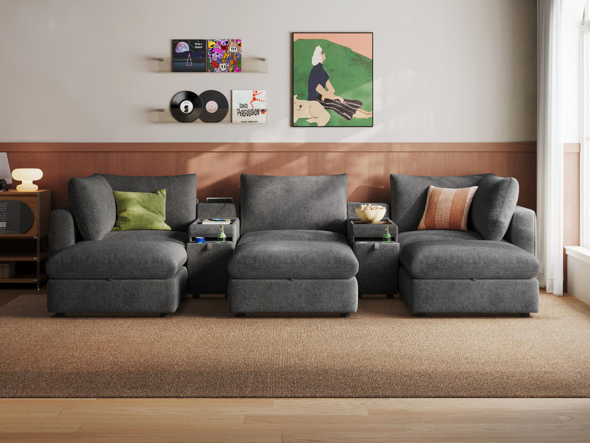 RUBIK V 3 Seats with 3 Ottomans & 2 Consoles