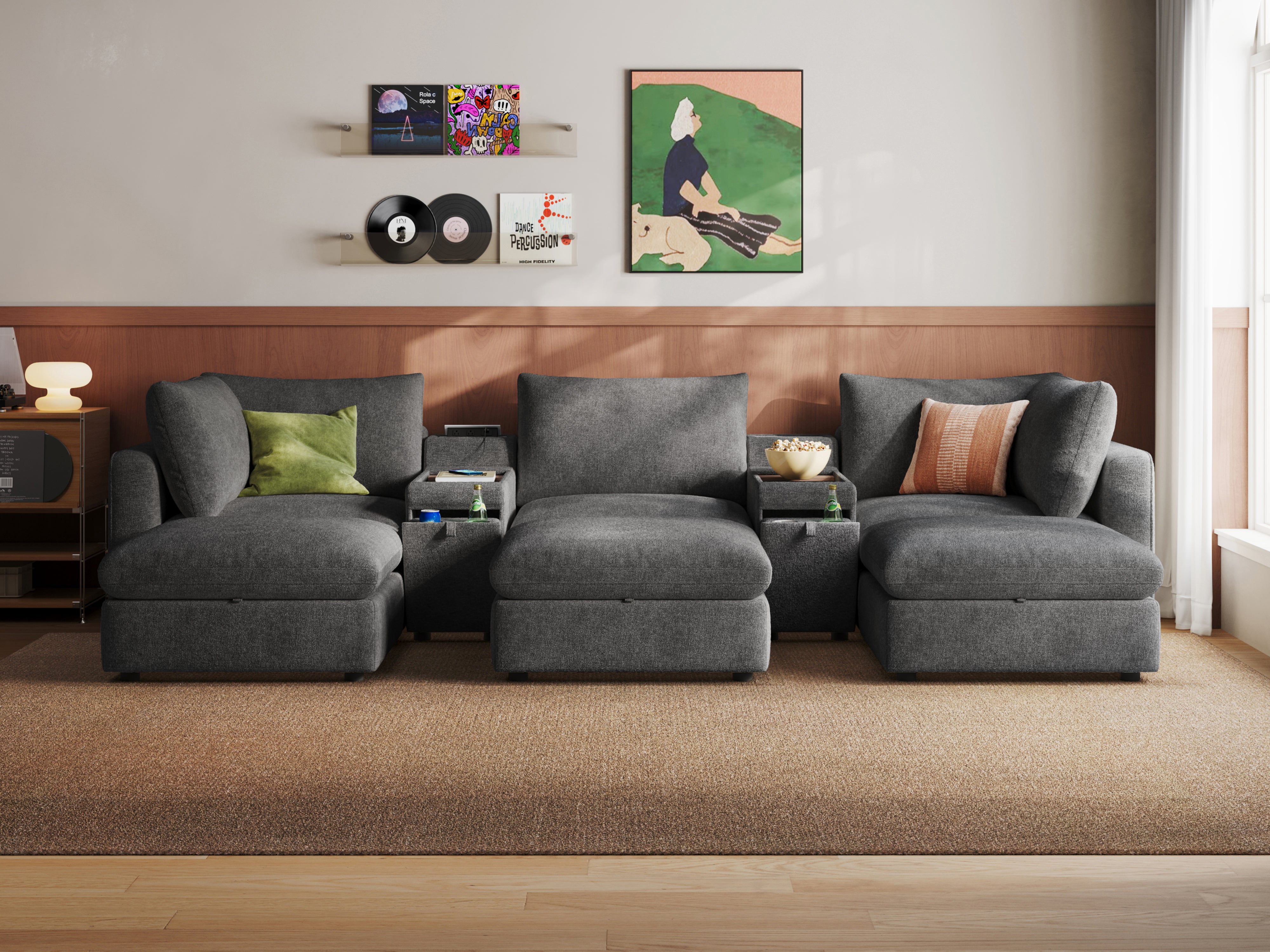 RUBIK V 3 Seats with 3 Ottomans & 2 Consoles