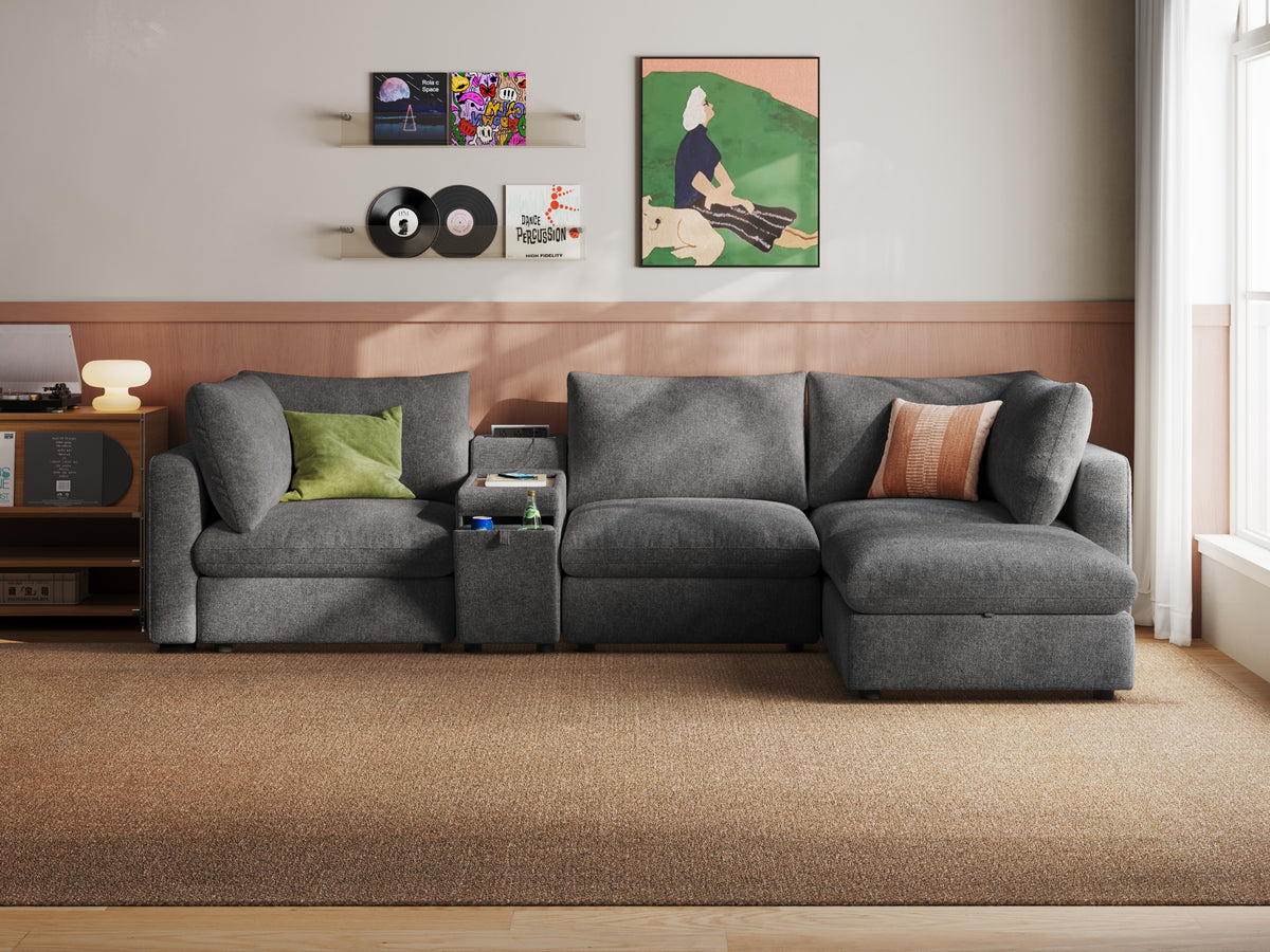 RUBIK V 3 Seats with Ottoman & Console
