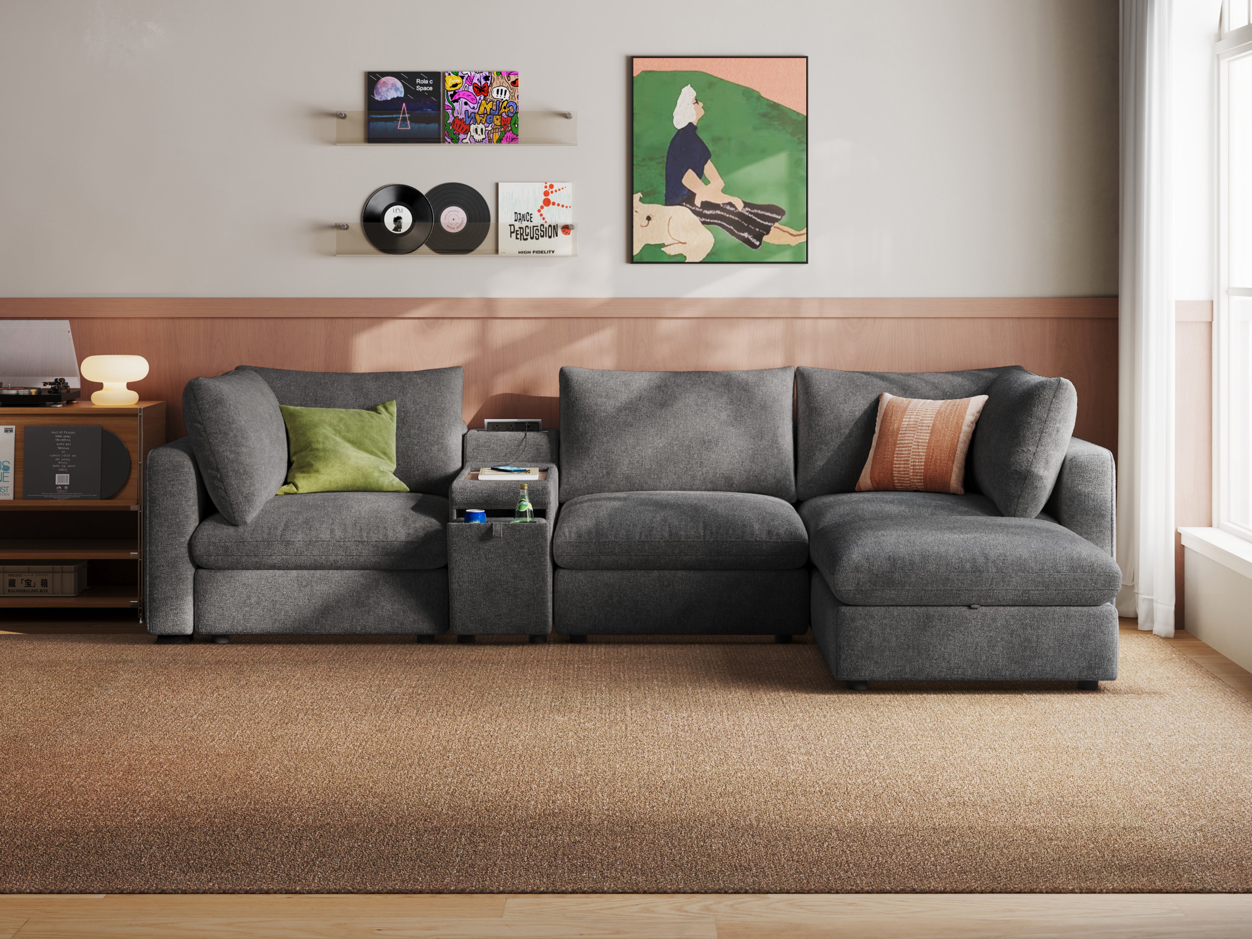 RUBIK V 3 Seats with Ottoman & Console