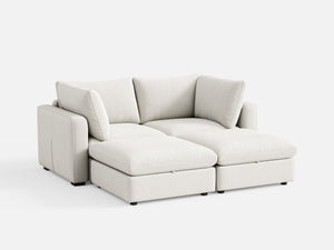 RUBIK V Linen 2 Seats with 2 Ottomans