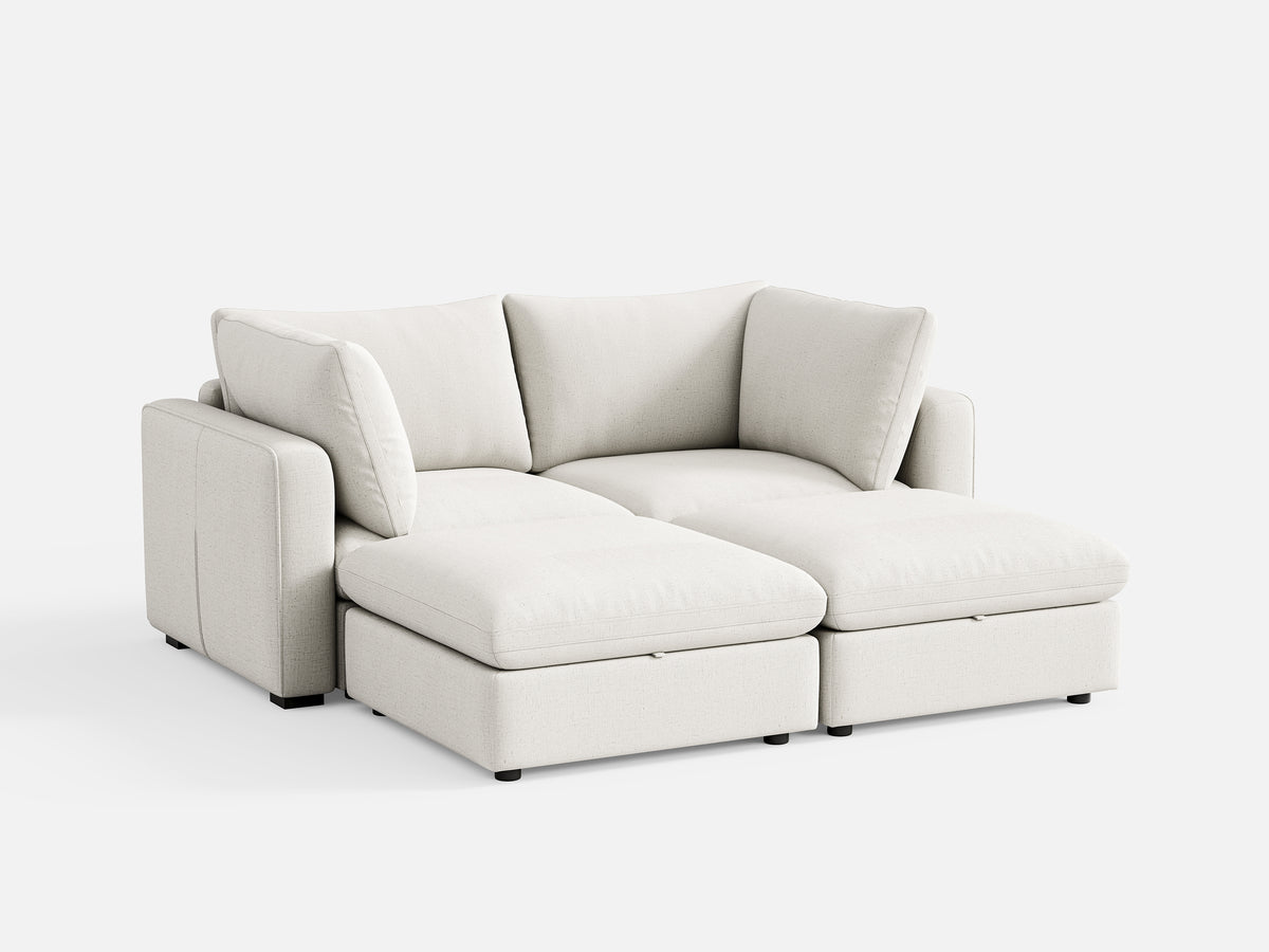 LINSY HOME RUBIK V 2 Seats with 2 Ottomans Cloud Modualar Couch Bed