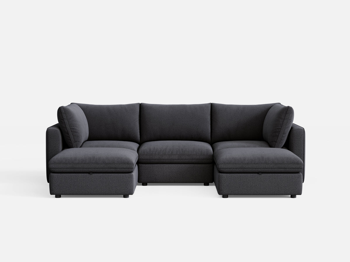 RUBIK V 3 Seats with 2 Ottomans - LINSY HOME