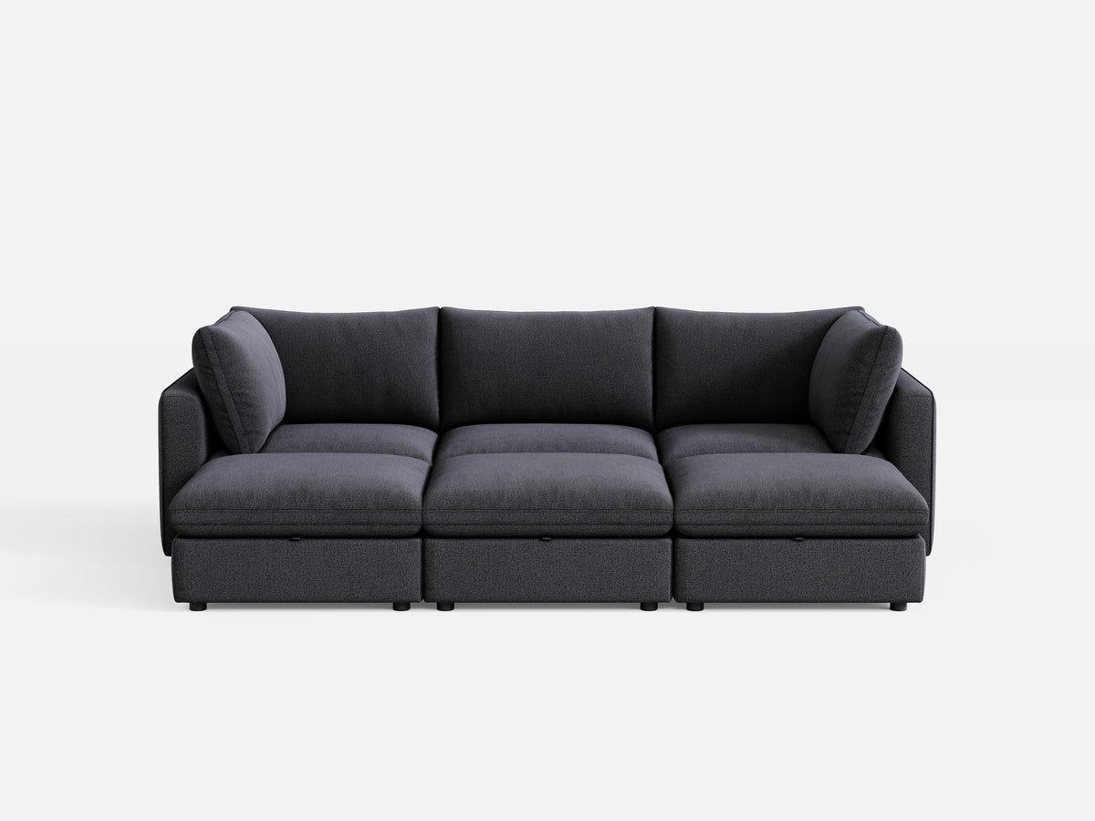 RUBIK V 3 Seats with 3 Ottomans - LINSY HOME