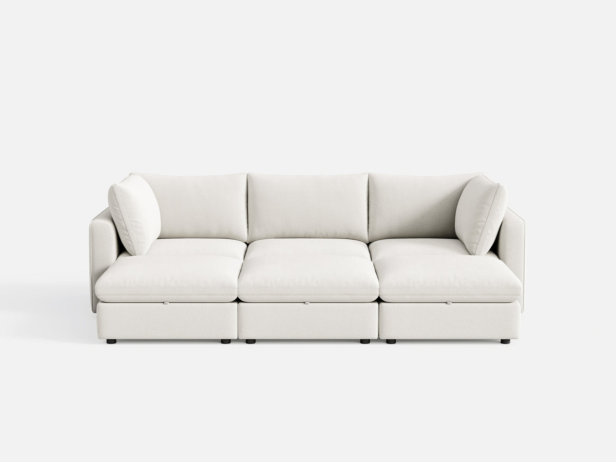 RUBIK V 3 Seats with 3 Ottomans - LINSY HOME
