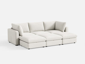 Rubik V Linen 3 Seats with 3 Ottomans
