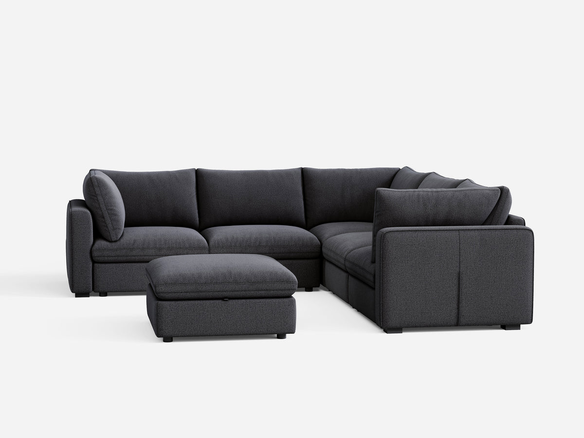RUBIK V 4 Seats with Corner & Ottoman - LINSY HOME