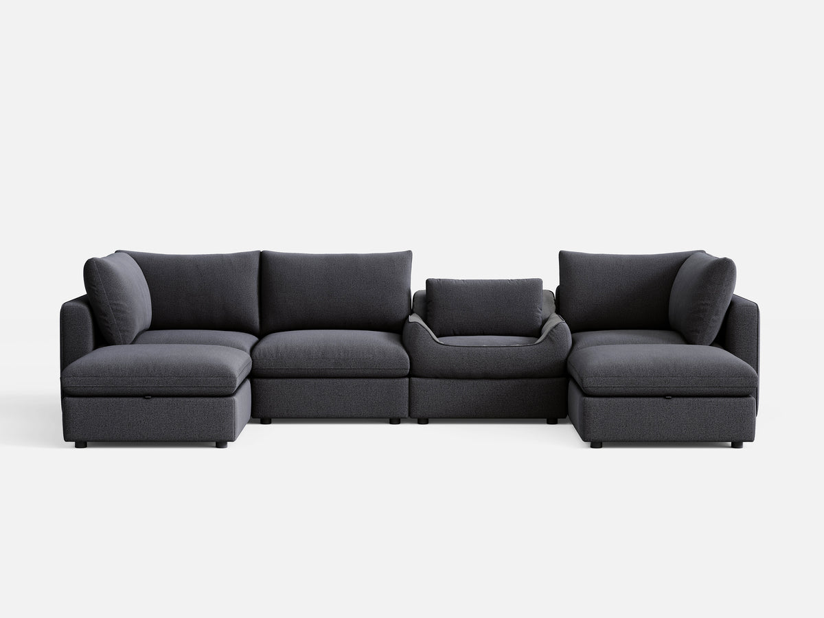 RUBIK V 4 Seats with 2 Ottomans & Pet Bed Module - LINSY HOME