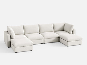 RUBIK V Linen 4 Seats with 2 Ottomans
