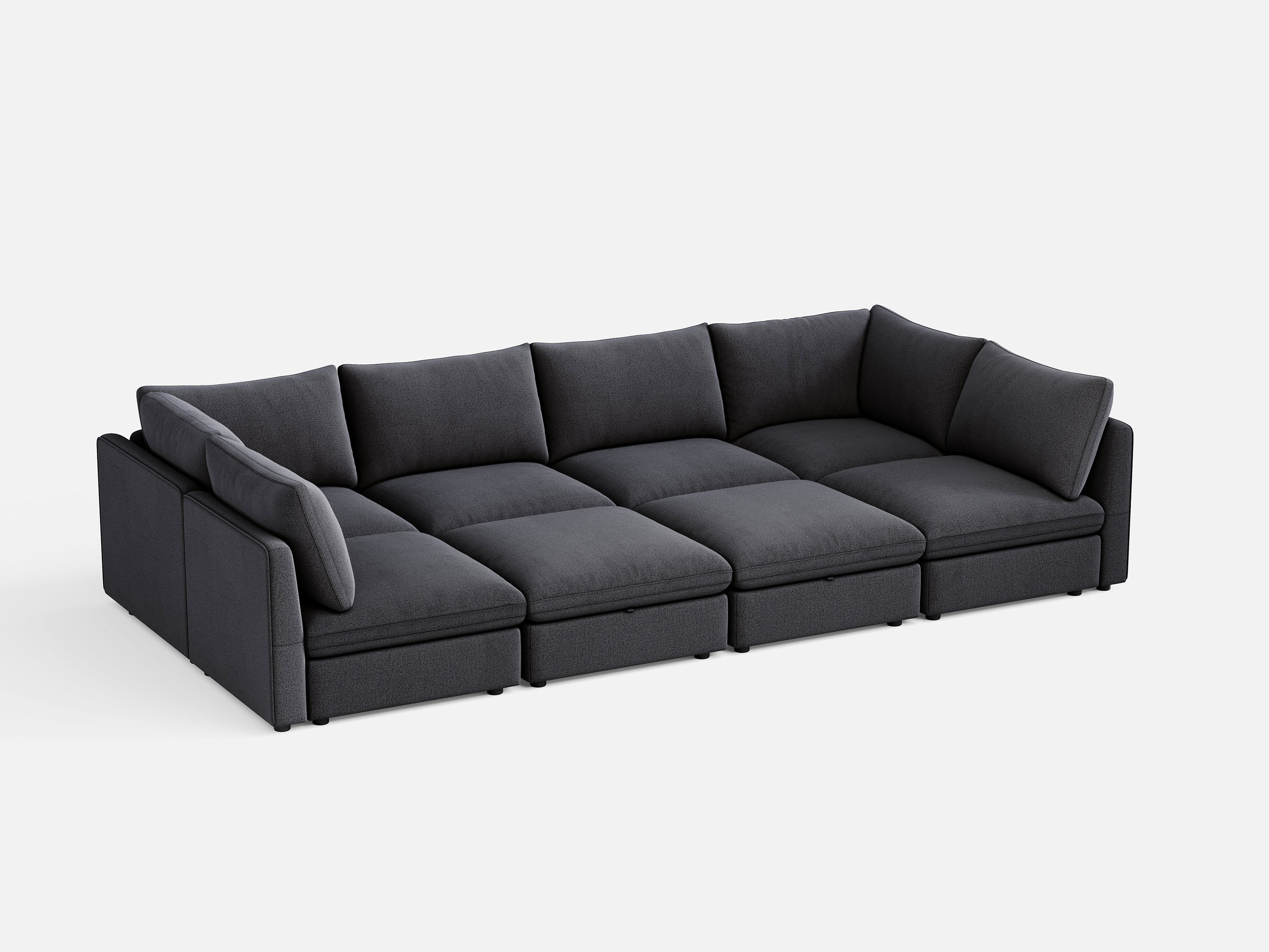 RUBIK V 4 Seats with 2 Corners & 2 Ottomans - LINSY HOME