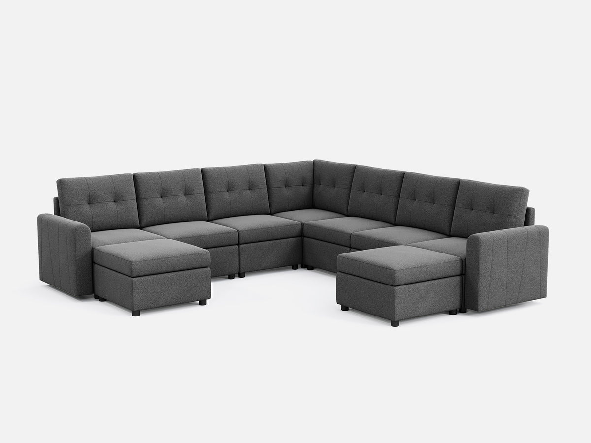 RUBIK III 6 Seats with Corner & 2 Ottomans - LINSY HOME