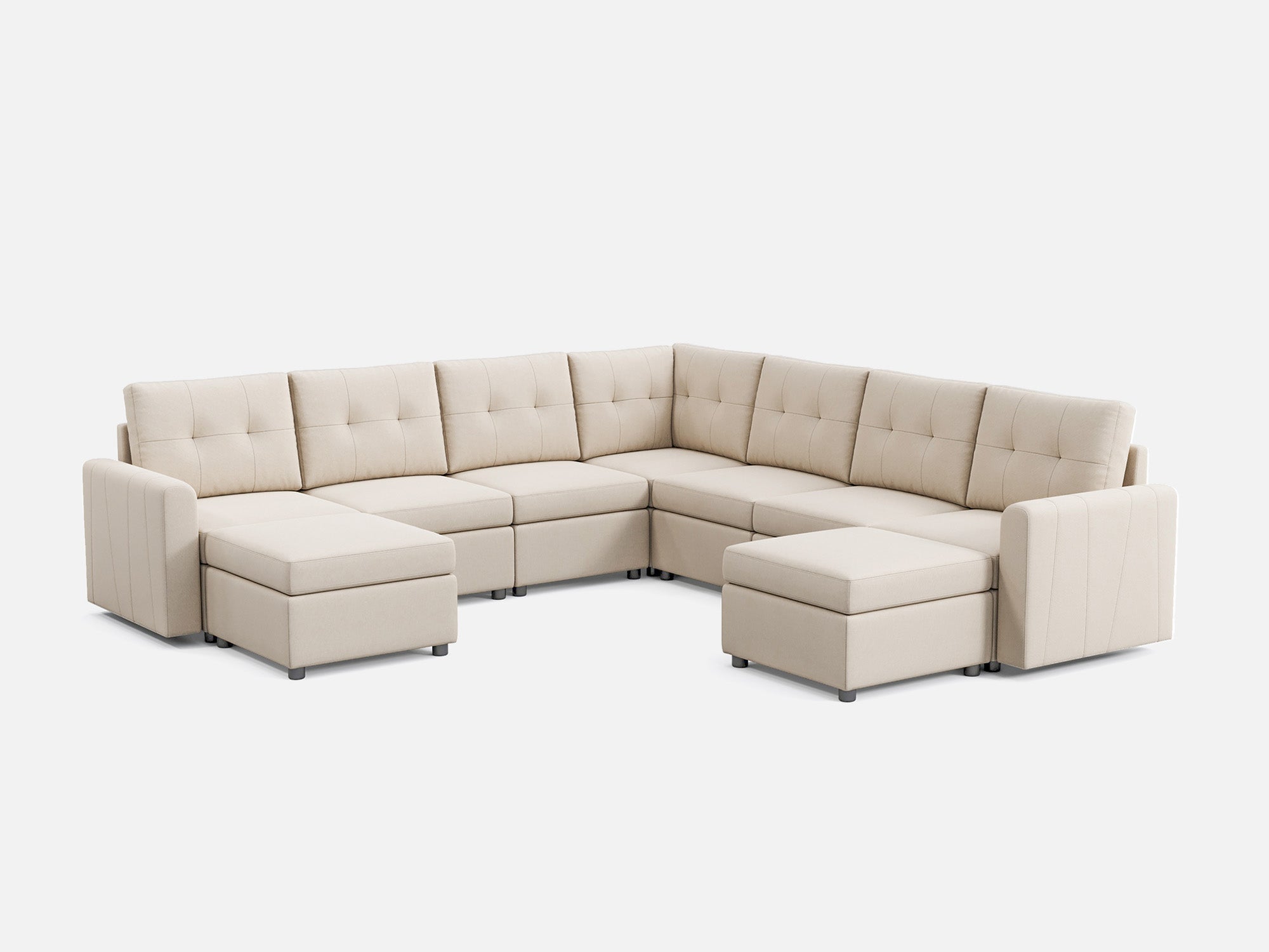 RUBIK III 6 Seats with Corner & 2 Ottomans - LINSY HOME