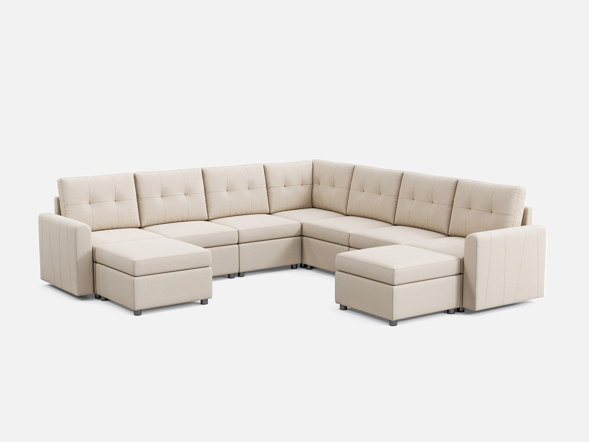 RUBIK III 6 Seats with Corner & 2 Ottomans - LINSY HOME