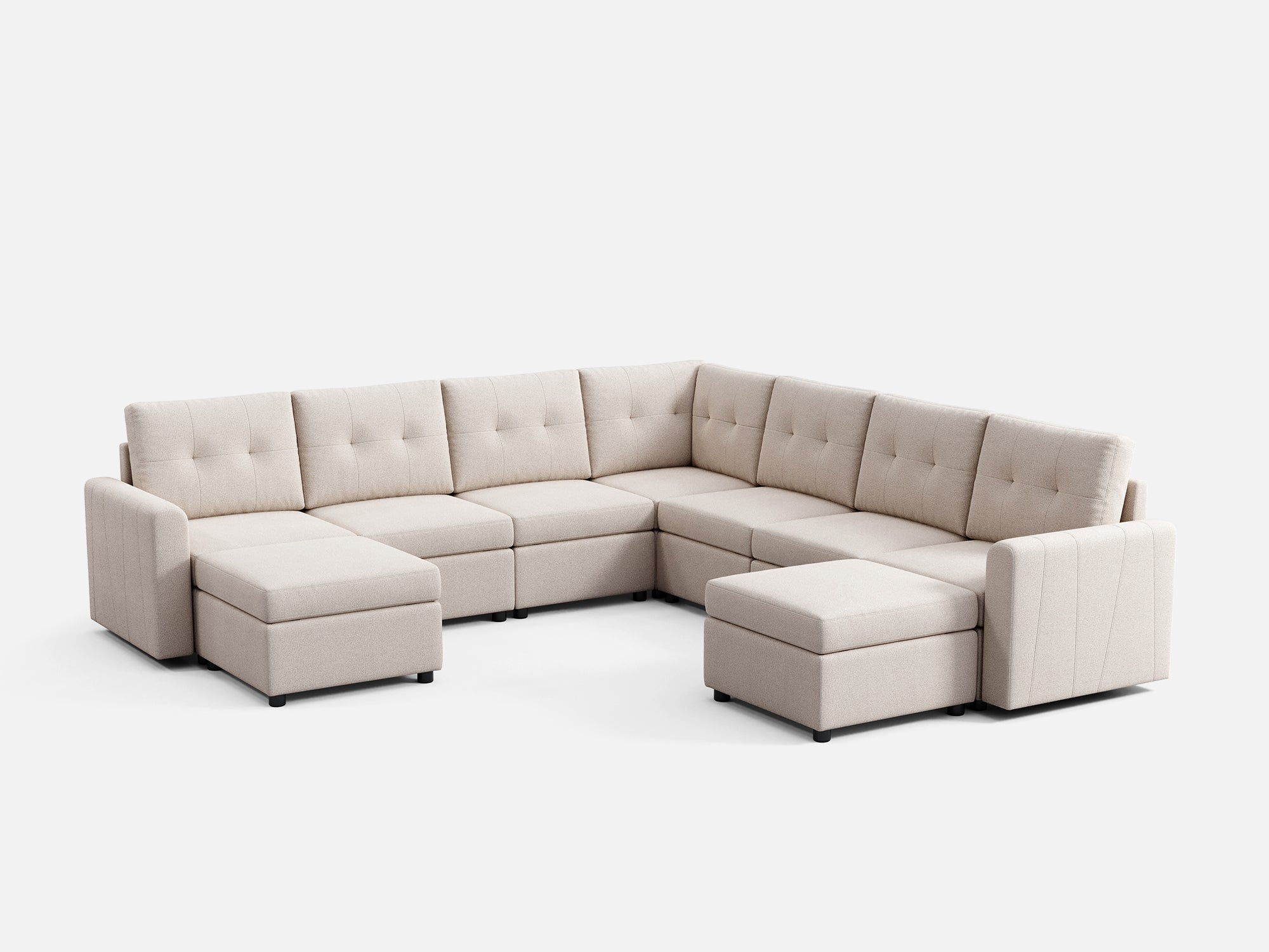 RUBIK III 6 Seats with Corner & 2 Ottomans - LINSY HOME