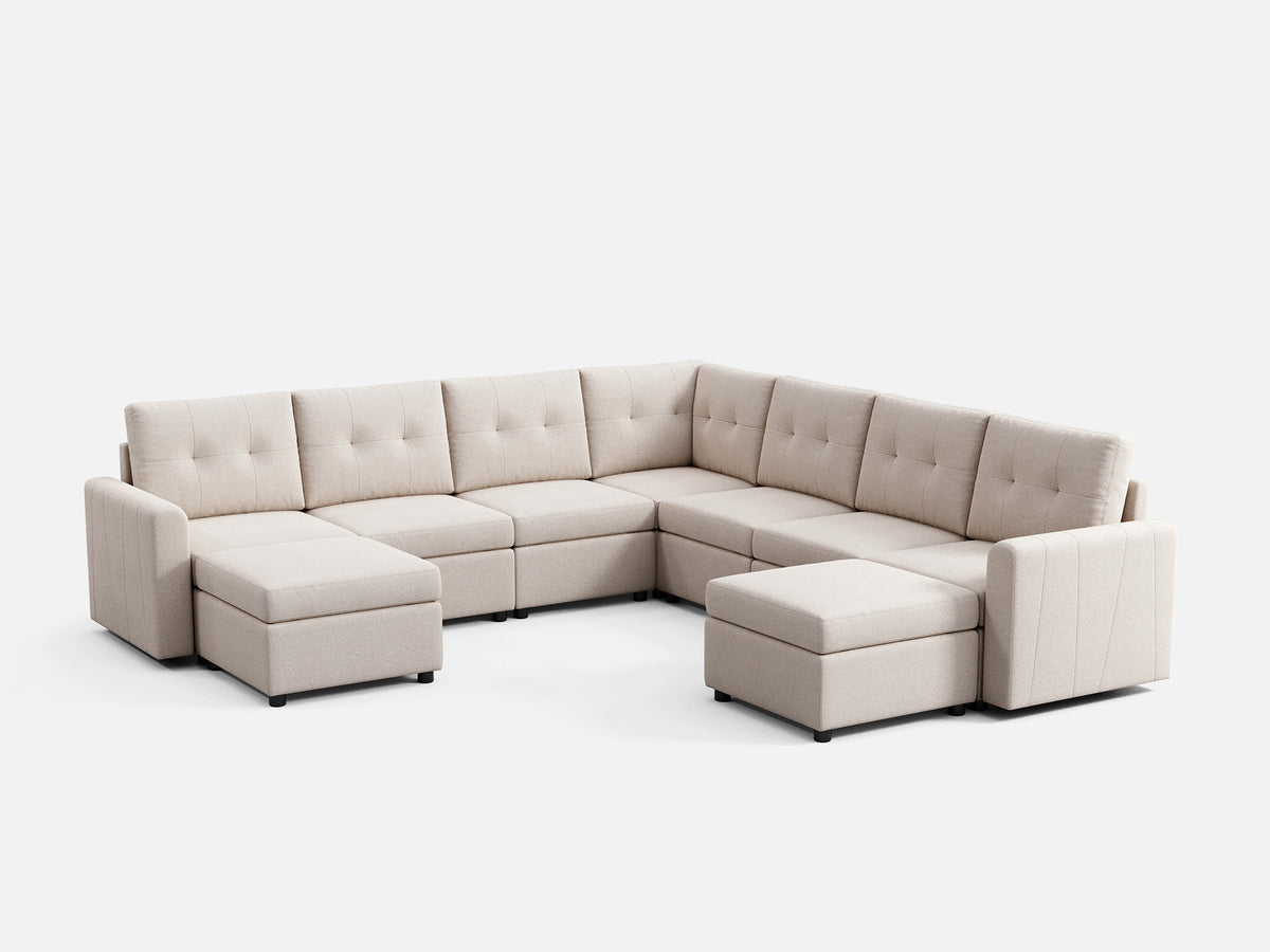 RUBIK III 6 Seats with Corner & 2 Ottomans - LINSY HOME