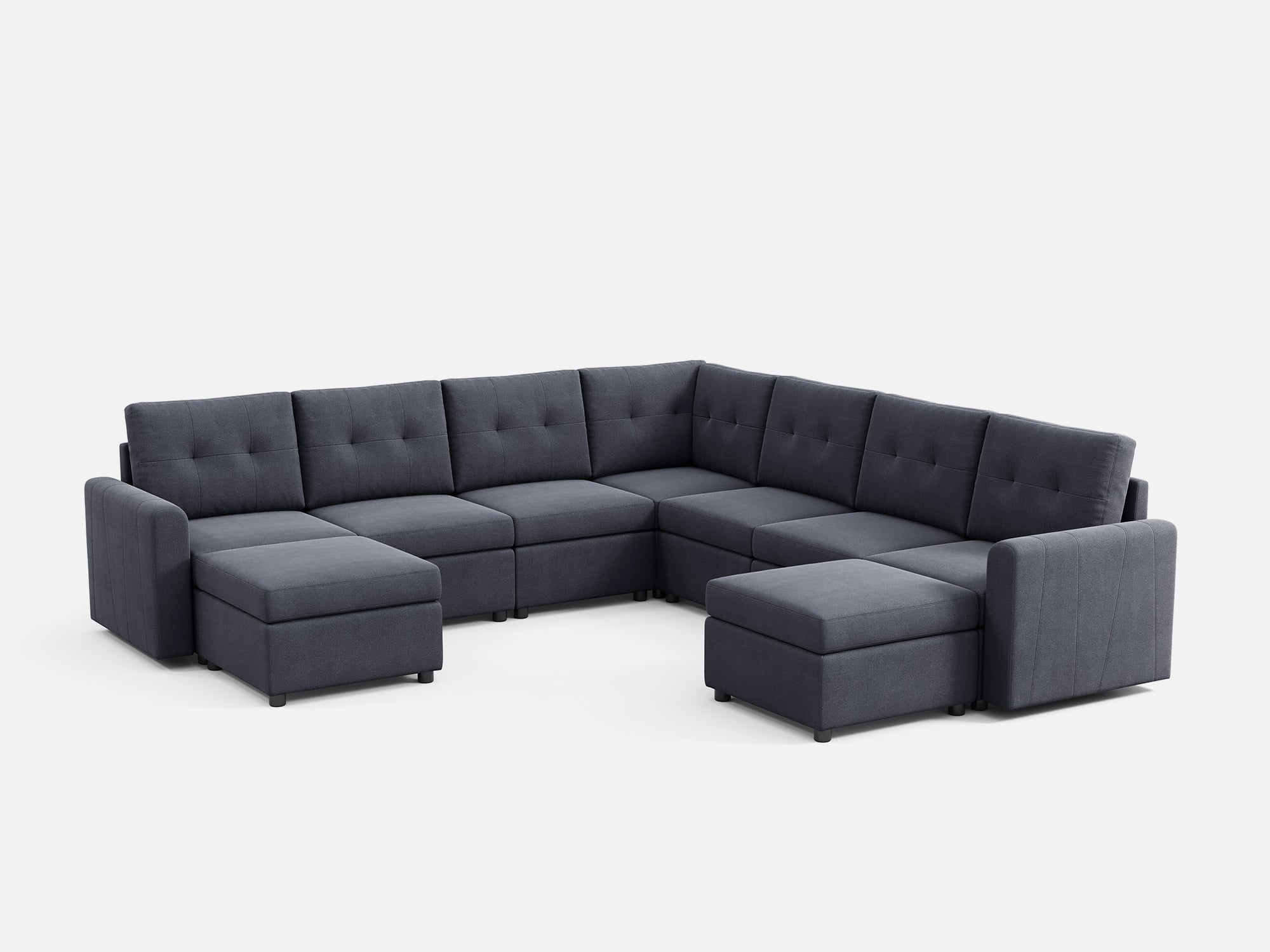 RUBIK III 6 Seats with Corner & 2 Ottomans - LINSY HOME