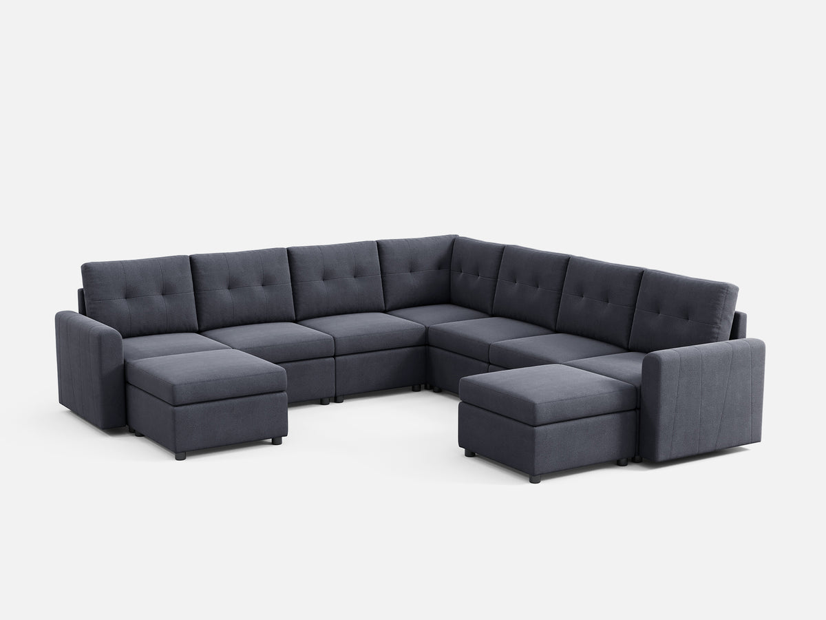 RUBIK III 6 Seats with Corner & 2 Ottomans - LINSY HOME