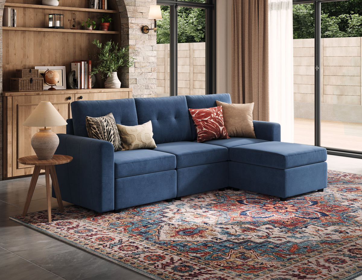 RUBIK III 3 Seats with Ottoman - LINSY HOME