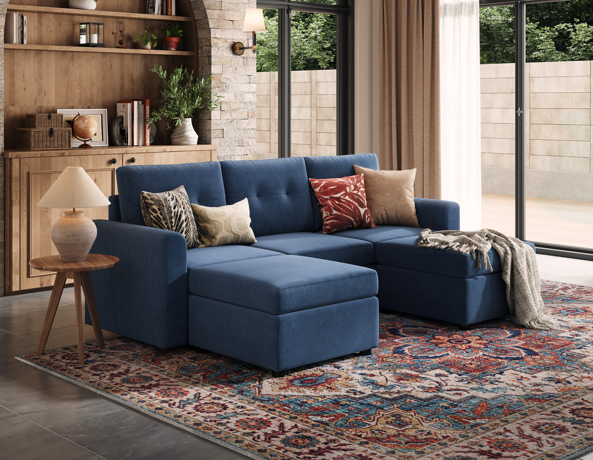 RUBIK III 3 Seats with 2 Ottomans - LINSY HOME