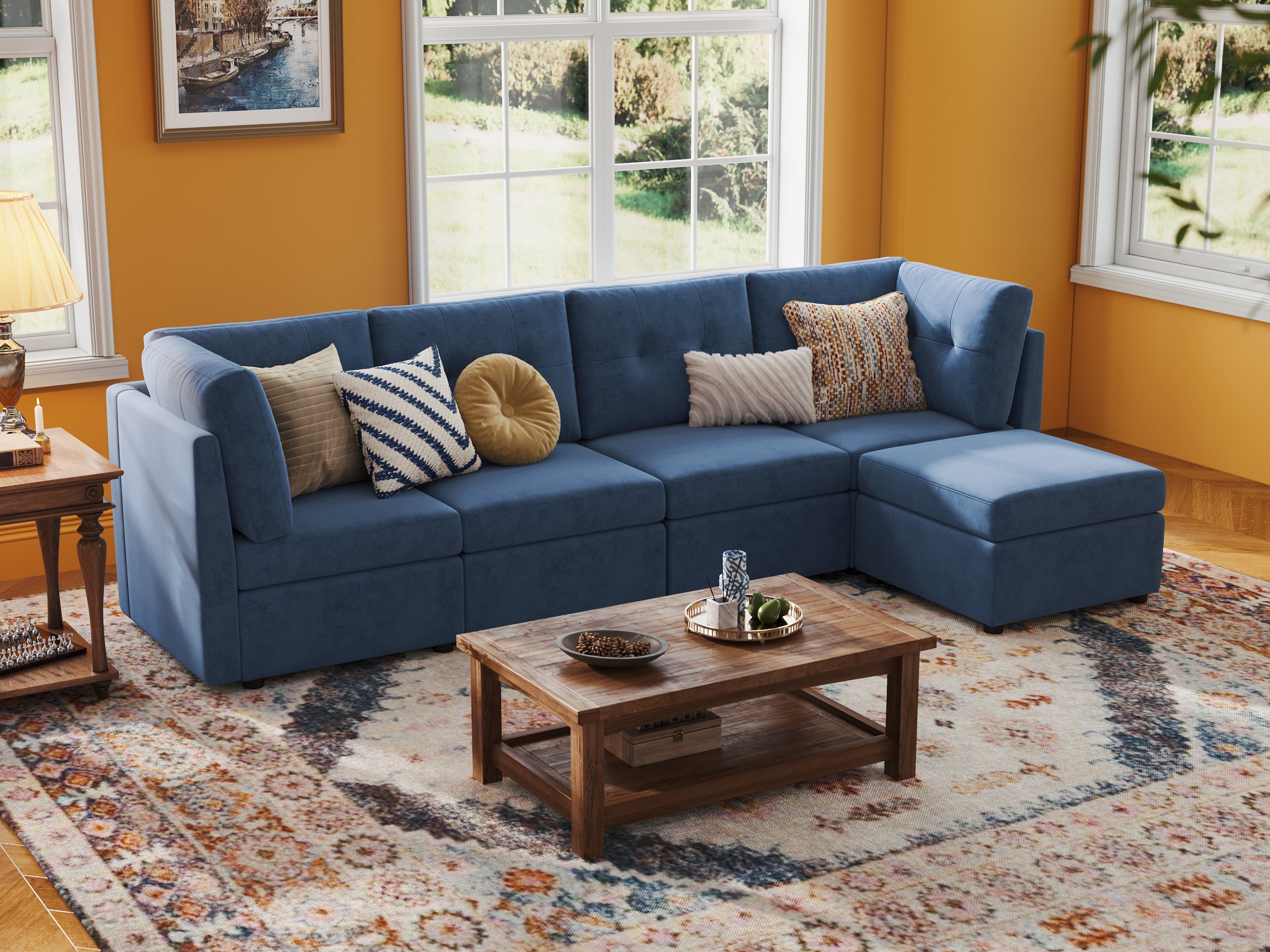 RUBIK III 4 Seats with Ottoman - LINSY HOME