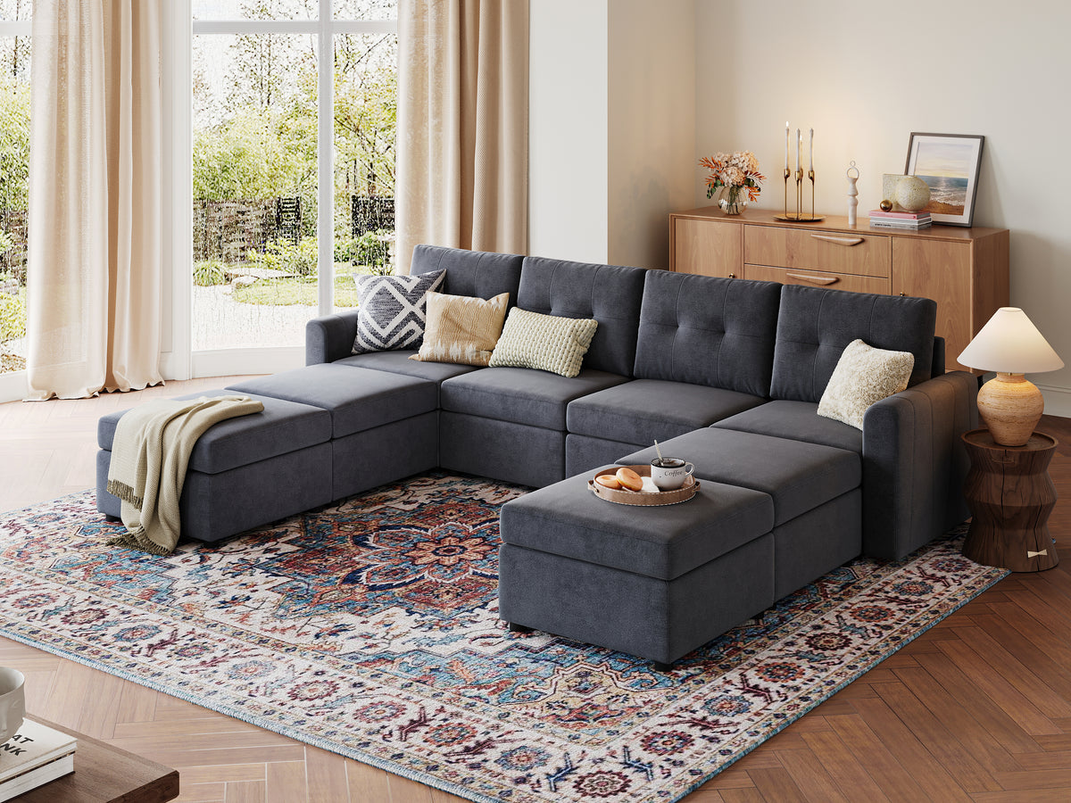 RUBIK III 4 Seats with 4 Ottomans - LINSY HOME