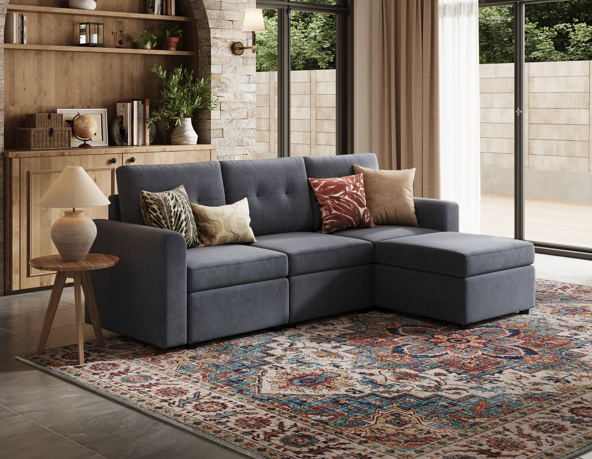 RUBIK III 3 Seats with Ottoman - LINSY HOME