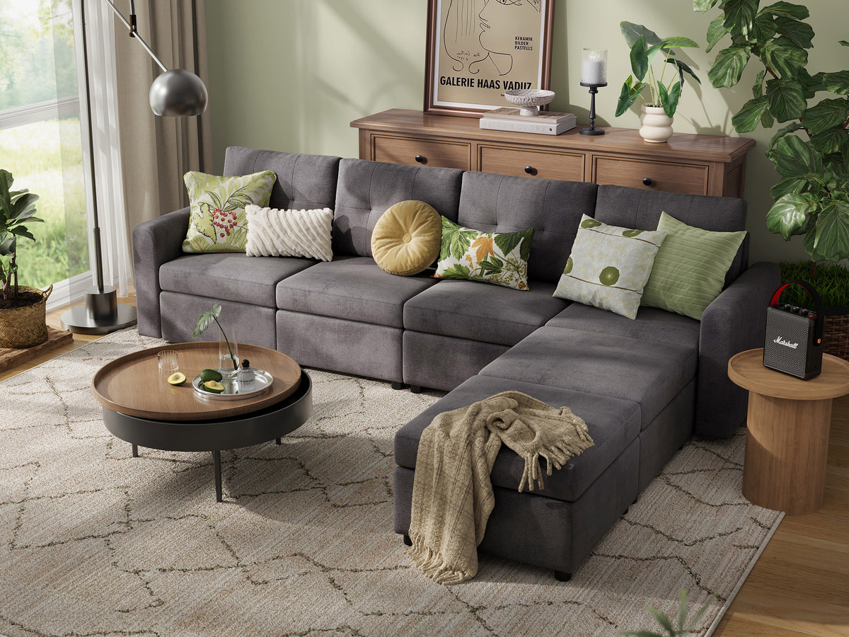 RUBIK III 4 Seats with 2 Ottomans - LINSY HOME