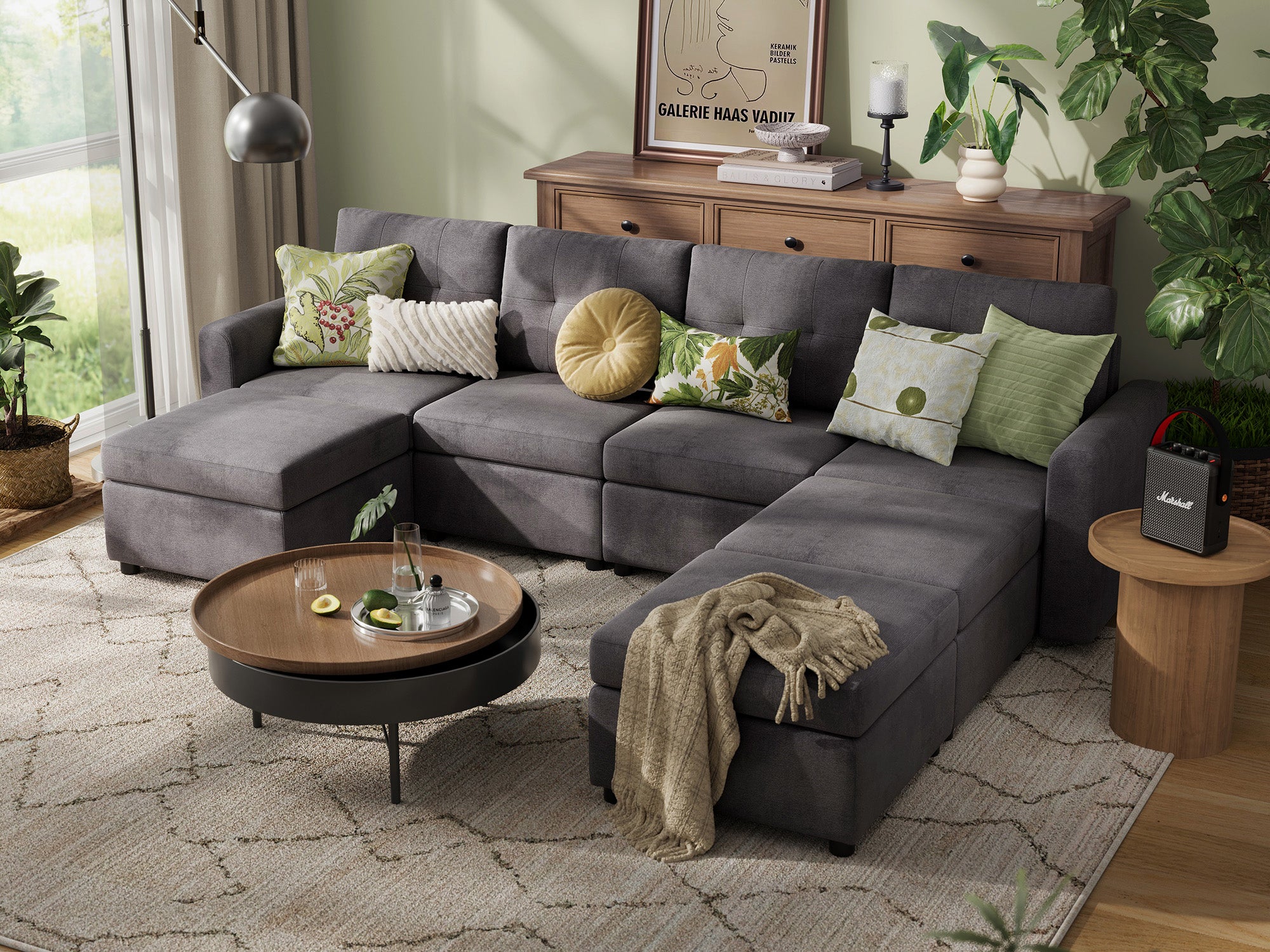RUBIK III 4 Seats with 3 Ottomans and An Additional Set of Covers - LINSY HOME
