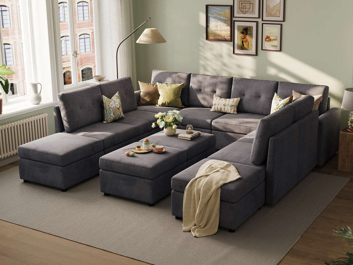 RUBIK III 8 Seats with 4 Ottomans and An Additional Set of Covers - LINSY HOME