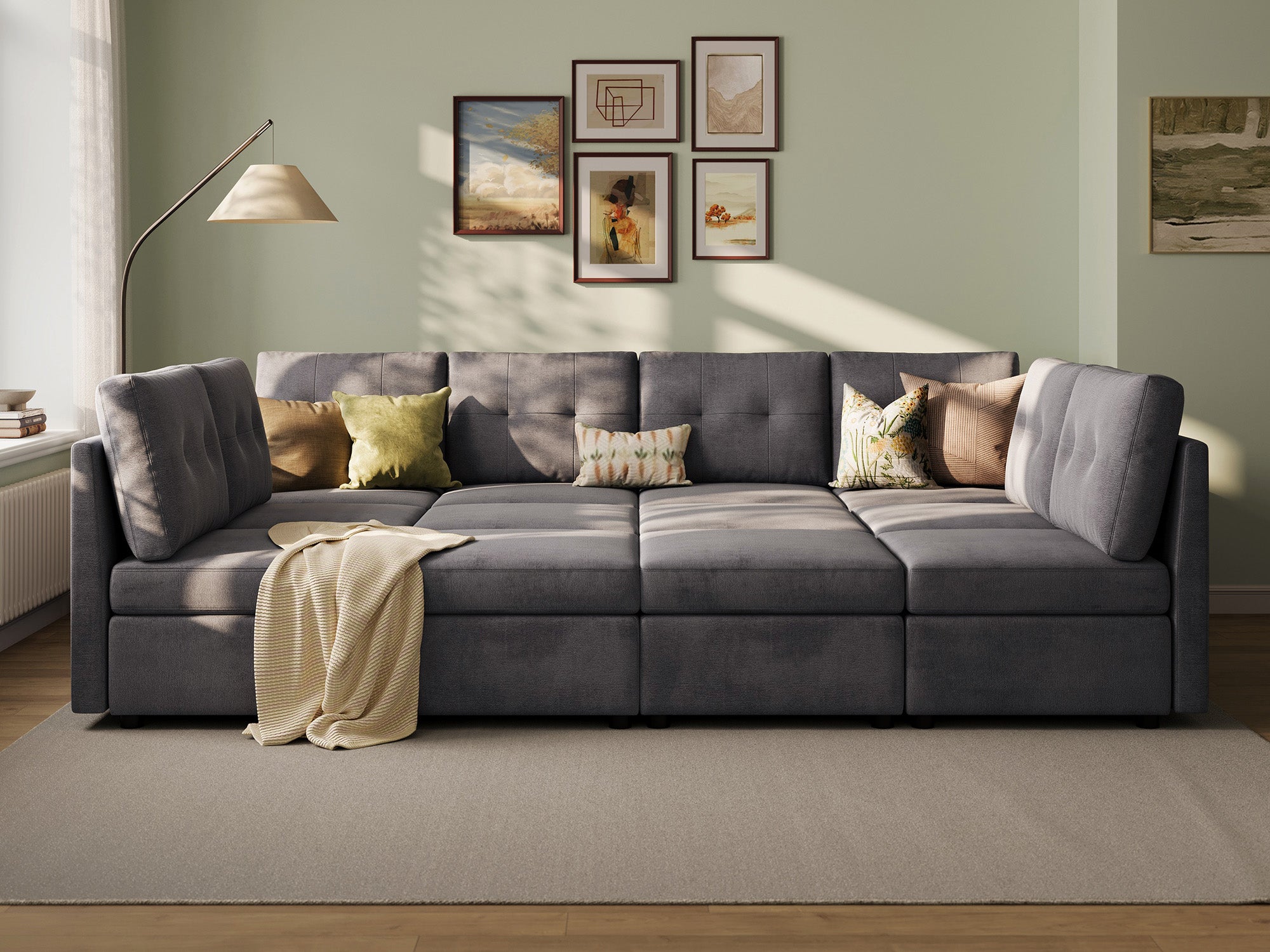 RUBIK III 8 Seats with 4 Ottomans and An Additional Set of Covers - LINSY HOME