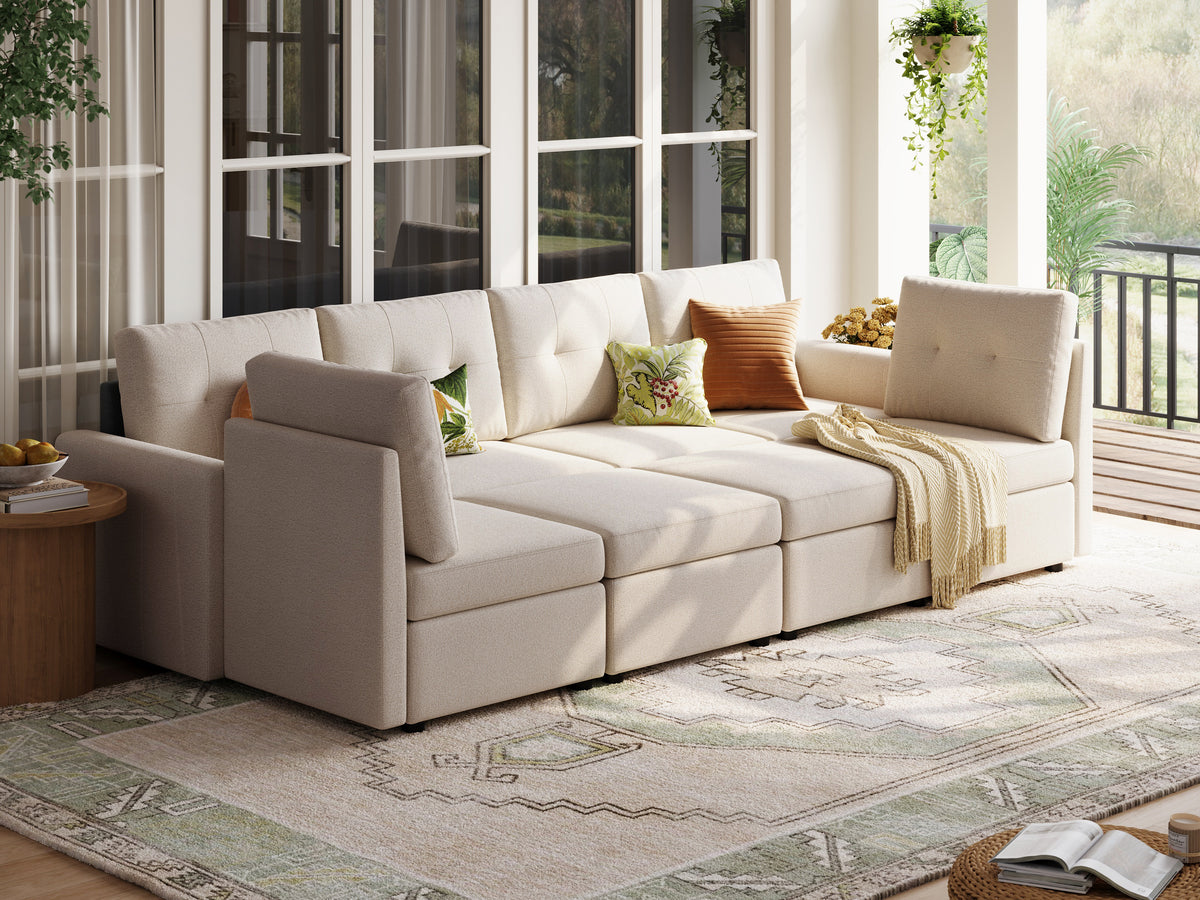 RUBIK III 6 Seats with 2 Ottomans and An Additional Set of Covers - LINSY HOME
