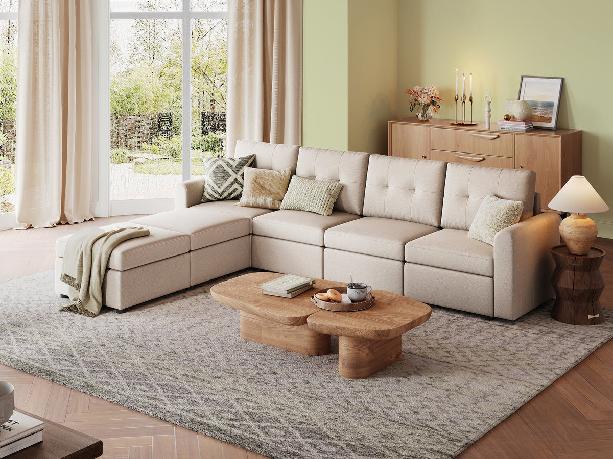RUBIK III 4 Seats with 2 Ottomans - LINSY HOME