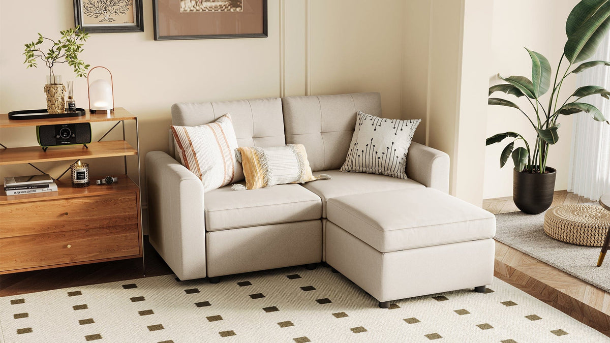 RUBIK III 2 Seats with Ottoman - LINSY HOME