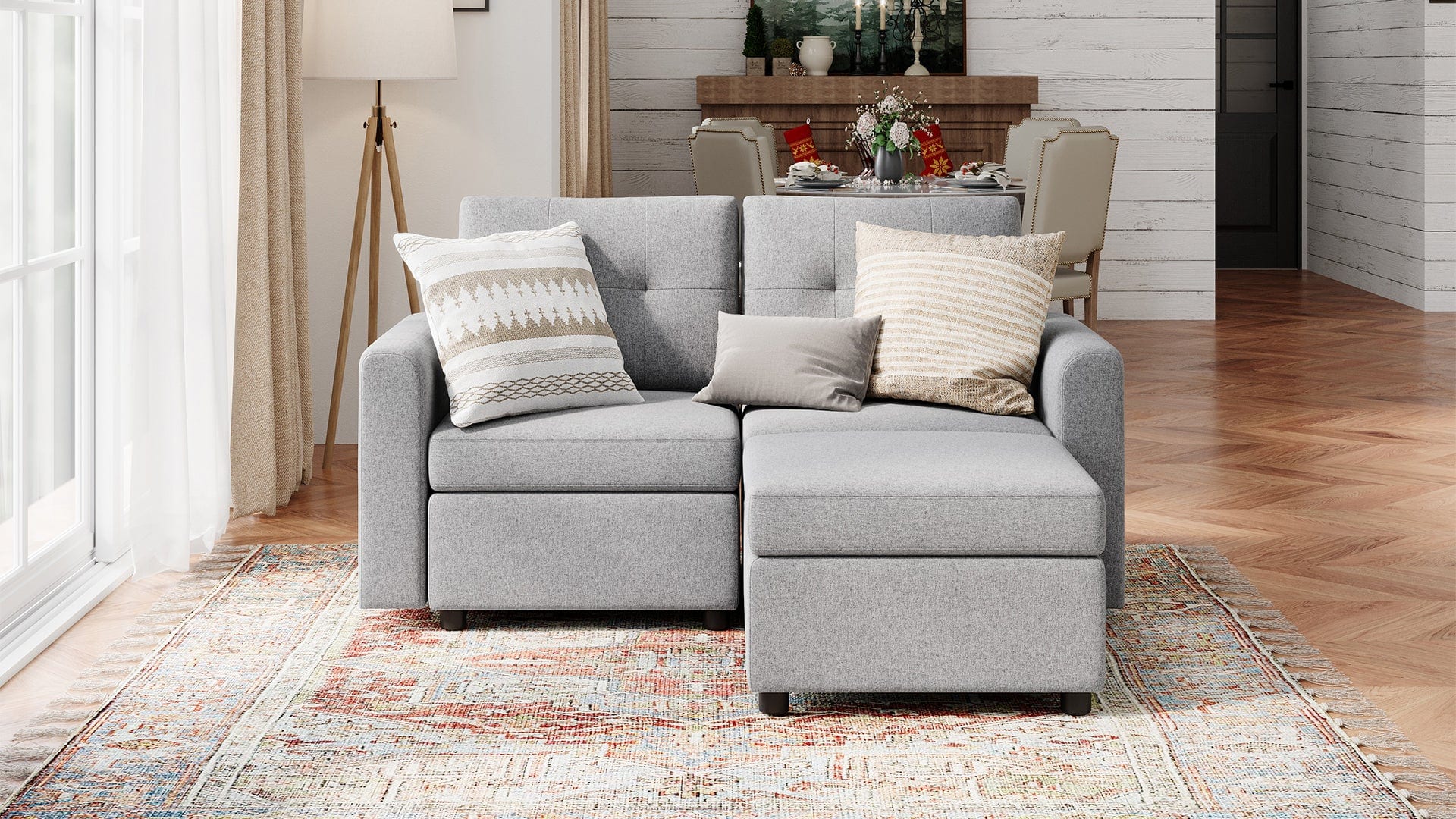 RUBIK III 2 Seats with Ottoman - LINSY HOME
