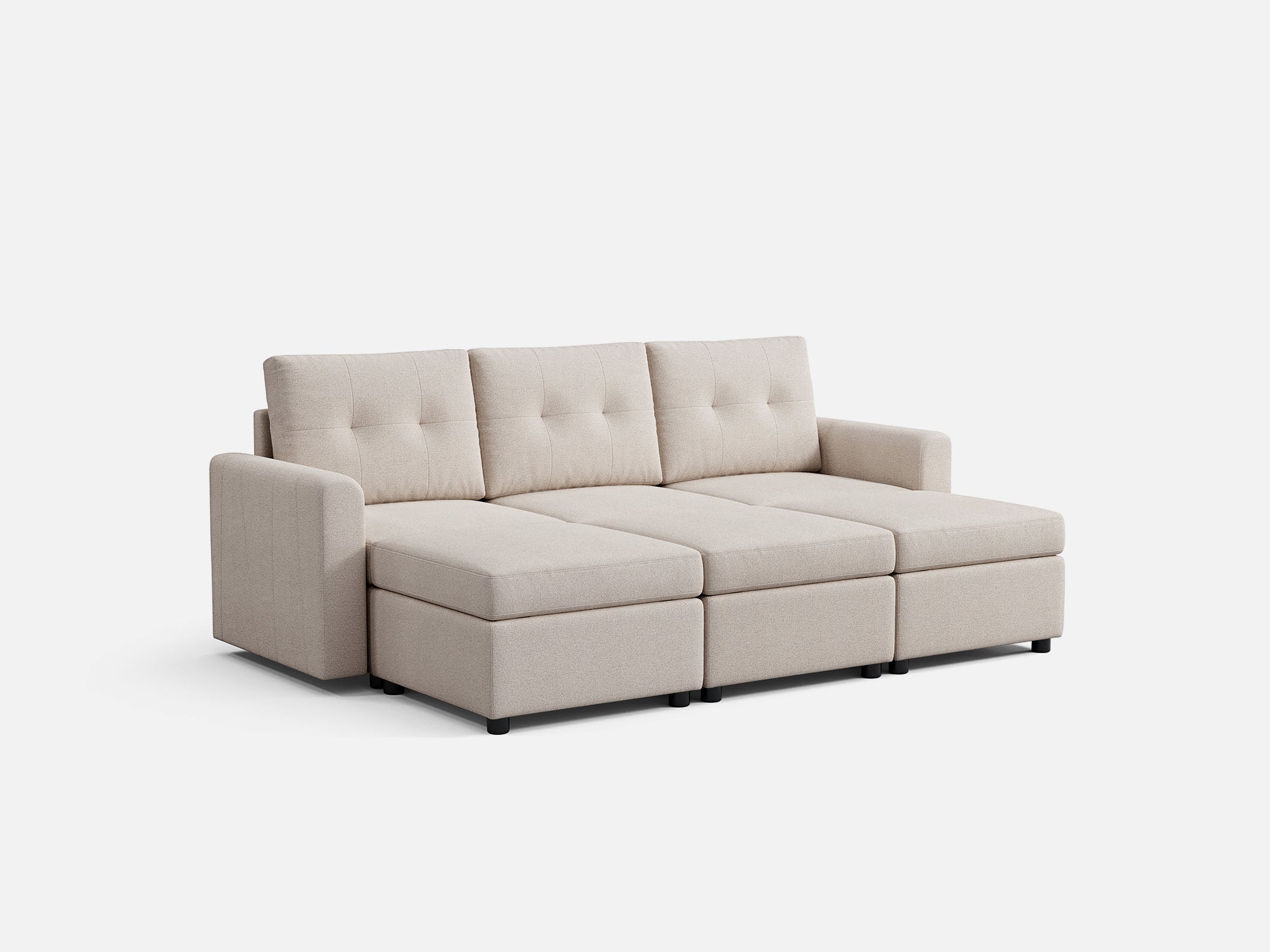RUBIK III 3 Seats with 3 Ottomans - LINSY HOME