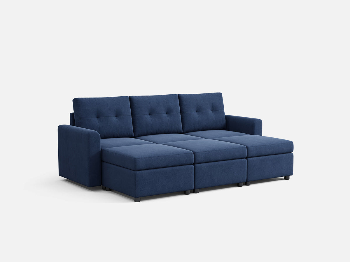 RUBIK III 3 Seats with 3 Ottomans - LINSY HOME