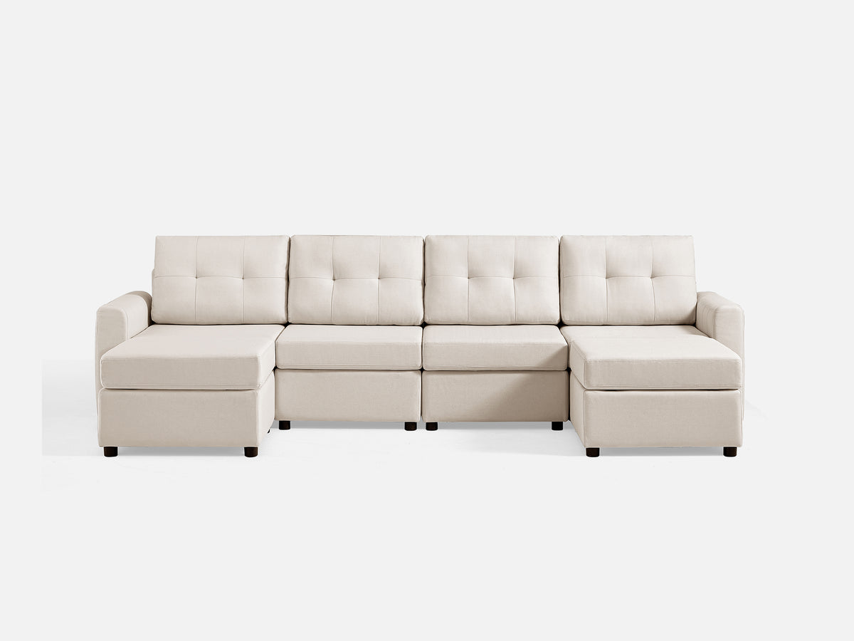 RUBIK III 4 Seats with 2 Ottomans - LINSY HOME