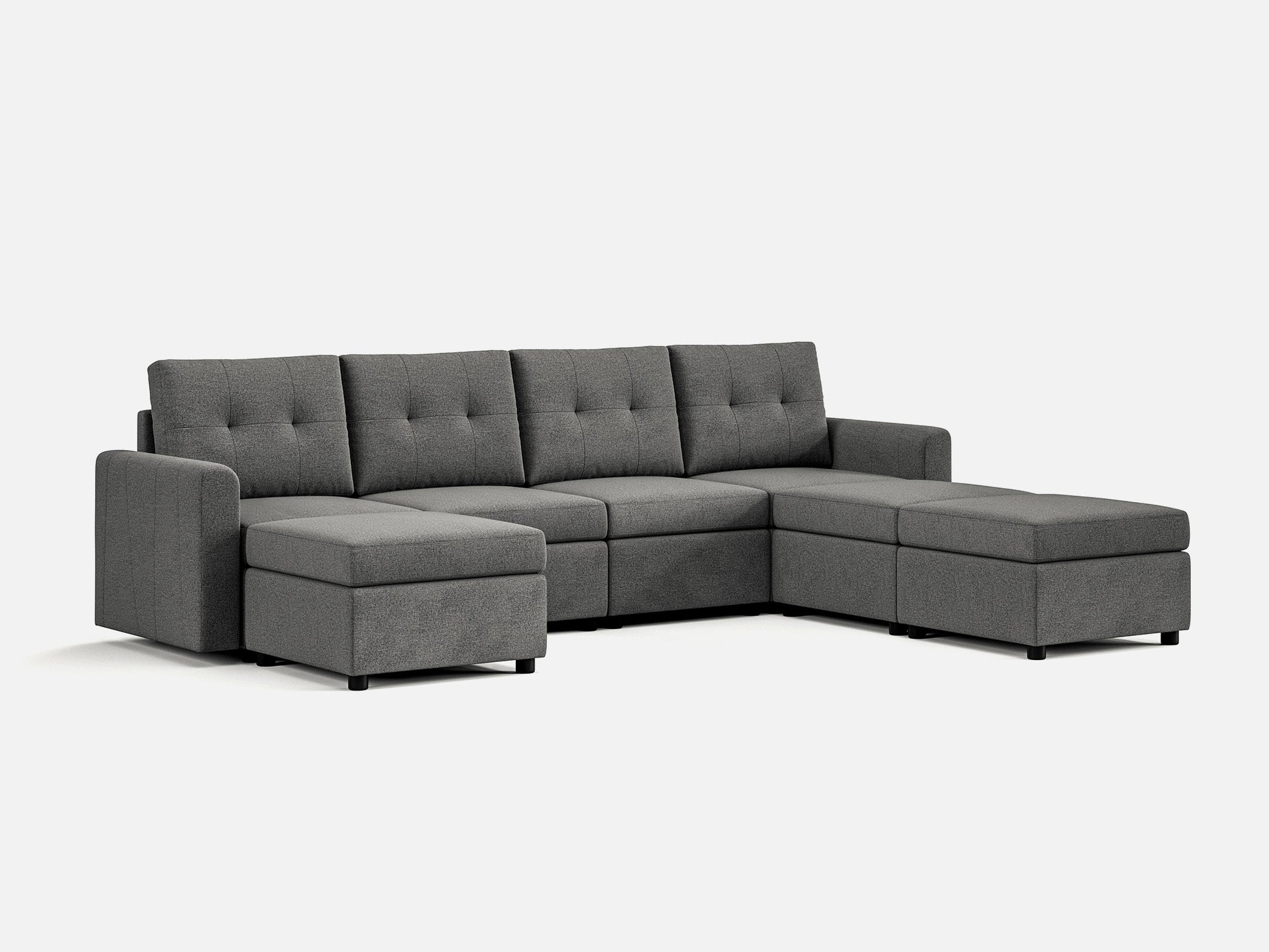 RUBIK III 4 Seats with 3 Ottomans - LINSY HOME
